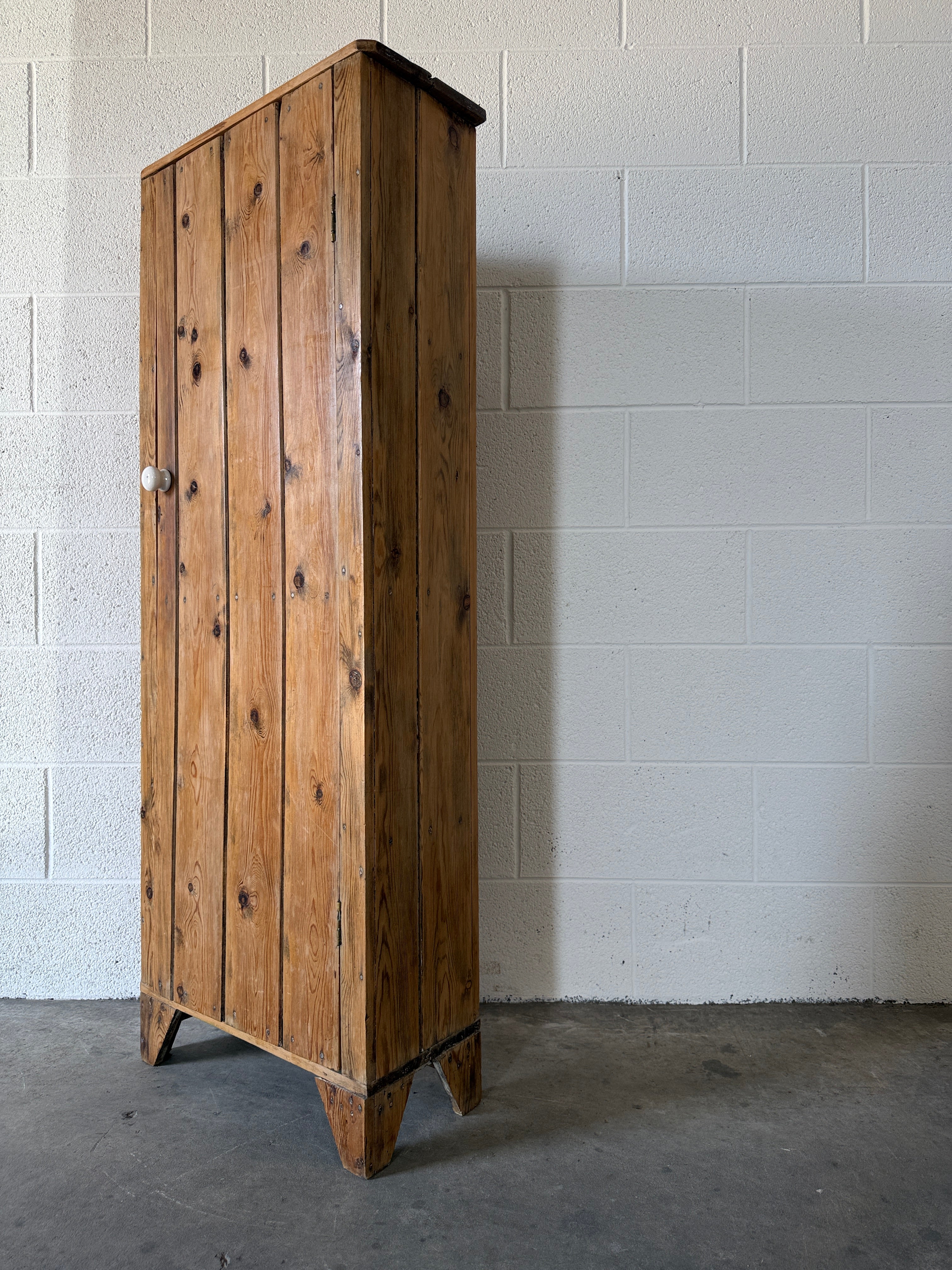 Small antique English pine cupboard