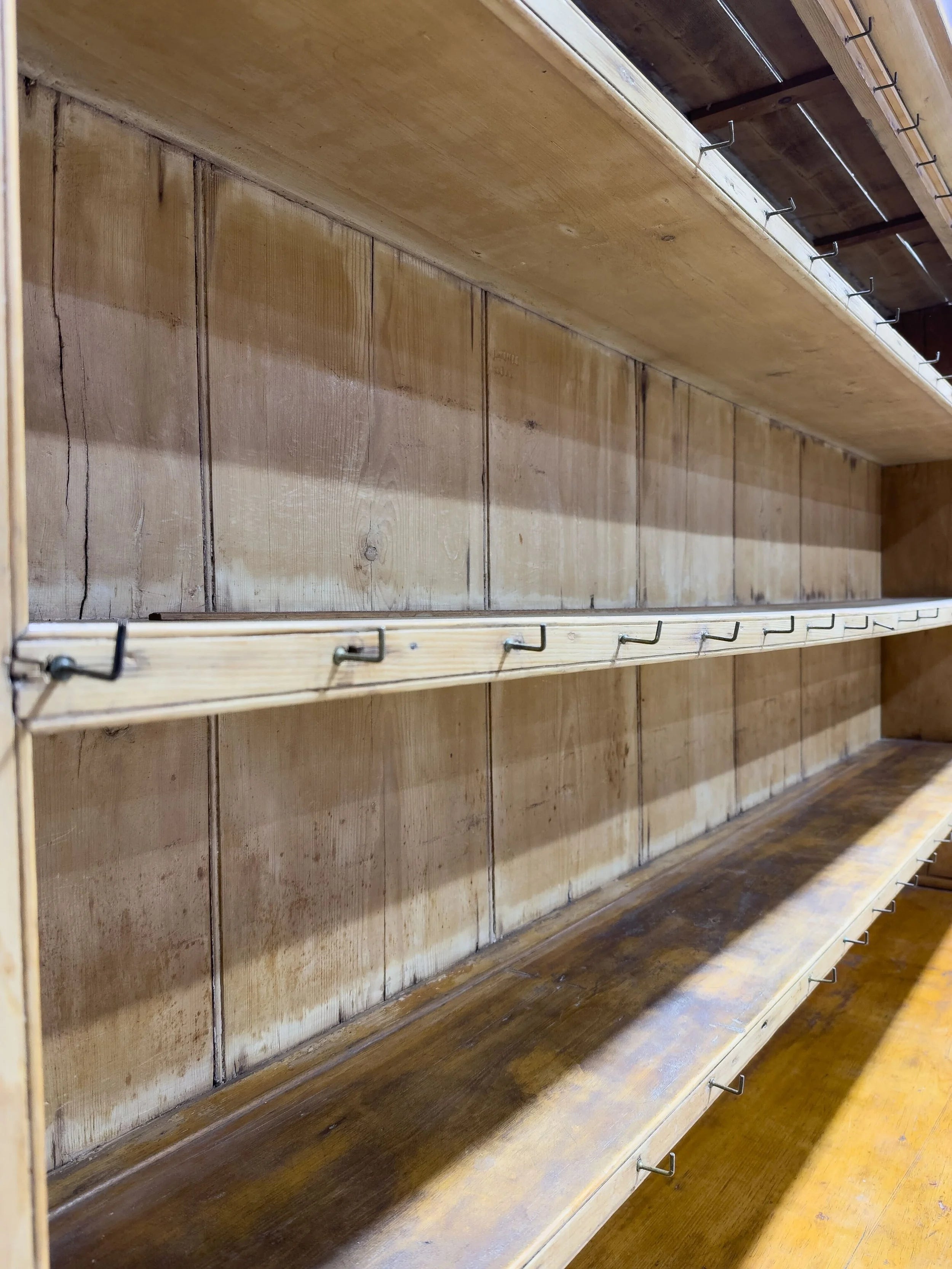 Monumental English pine kitchen dresser