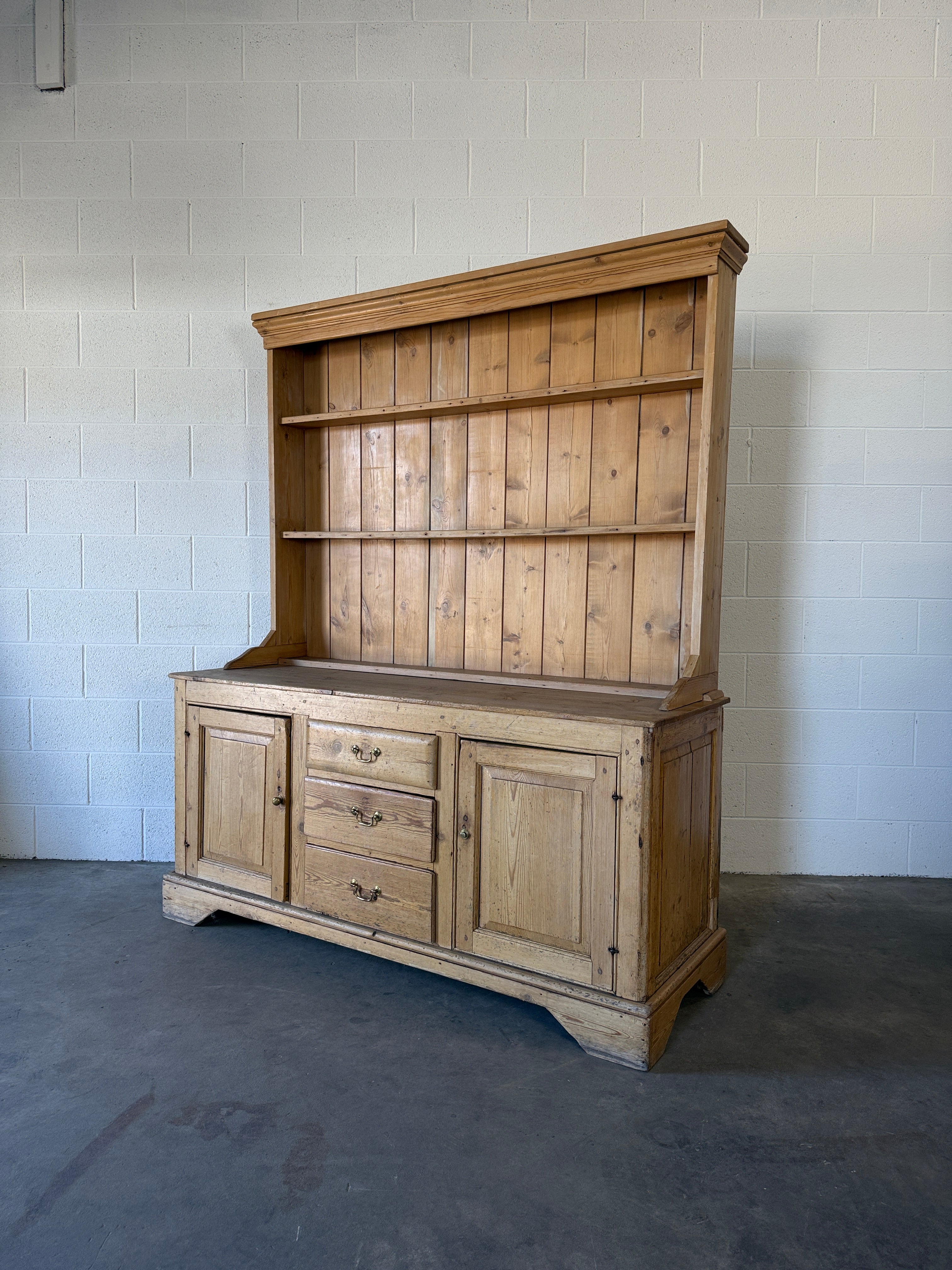 Early 19th‑Century and later English pine kitchen dresser