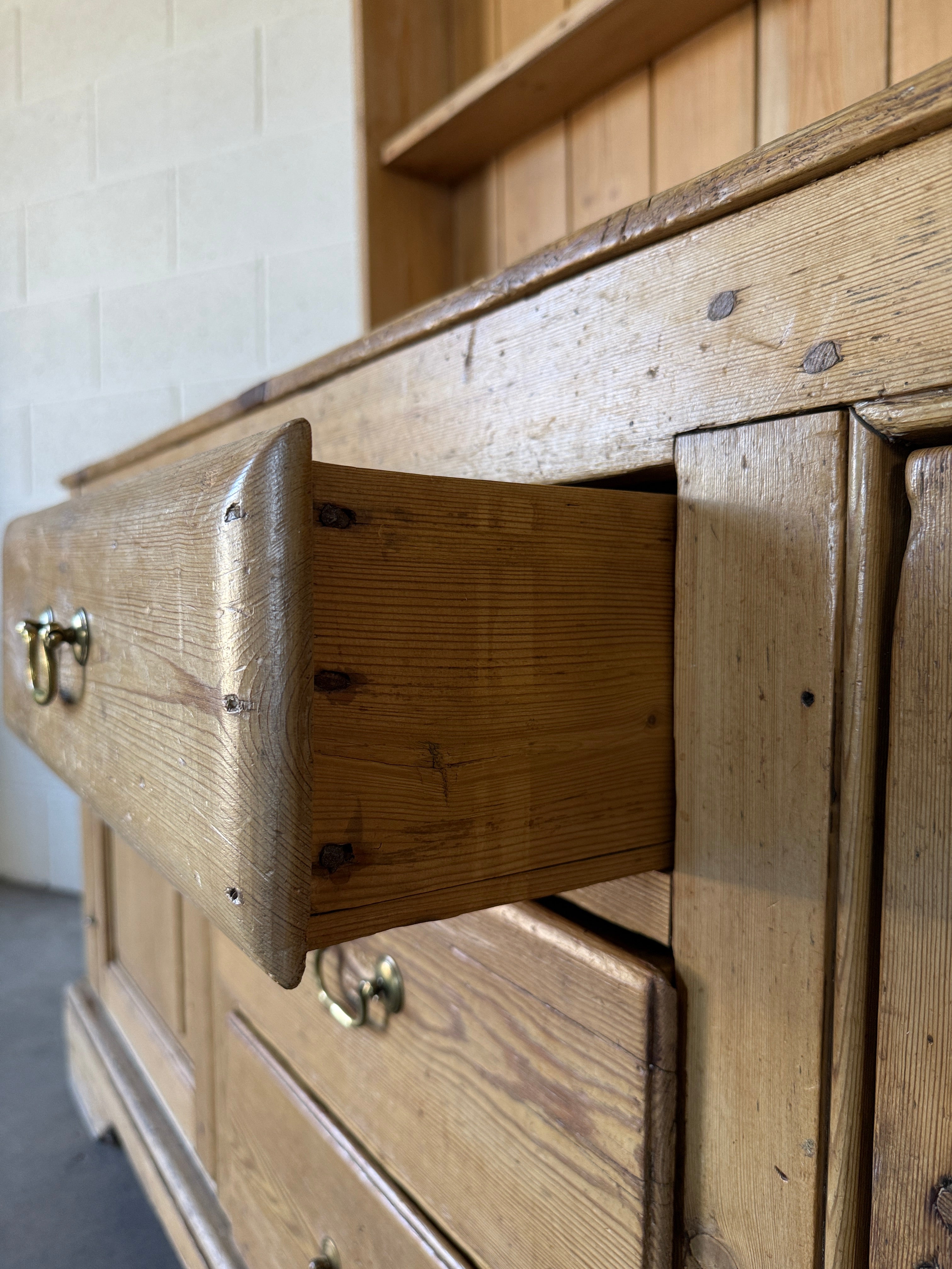Early 19th‑Century and later English pine kitchen dresser