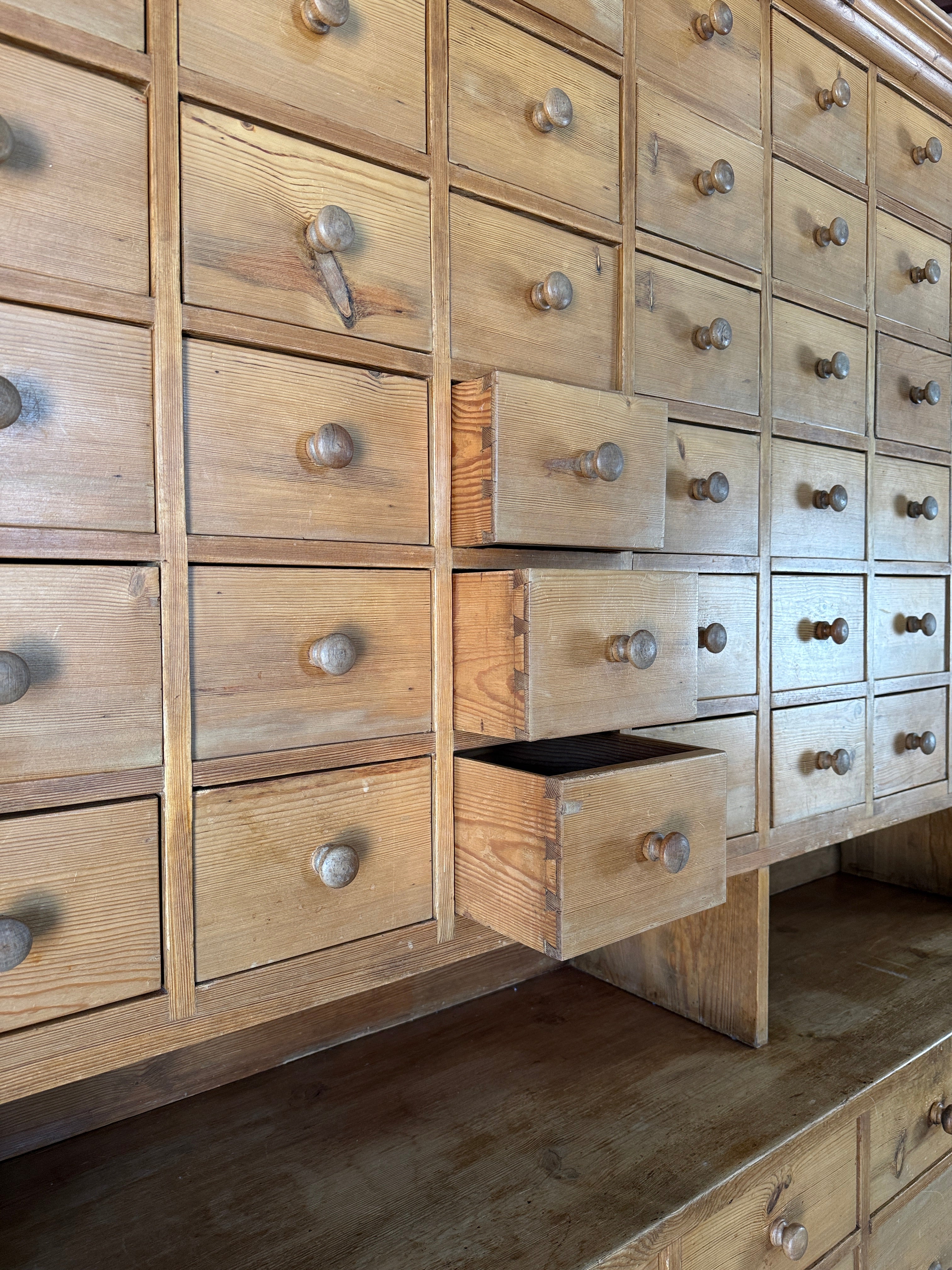 Antique European haberdashery of 81 drawers