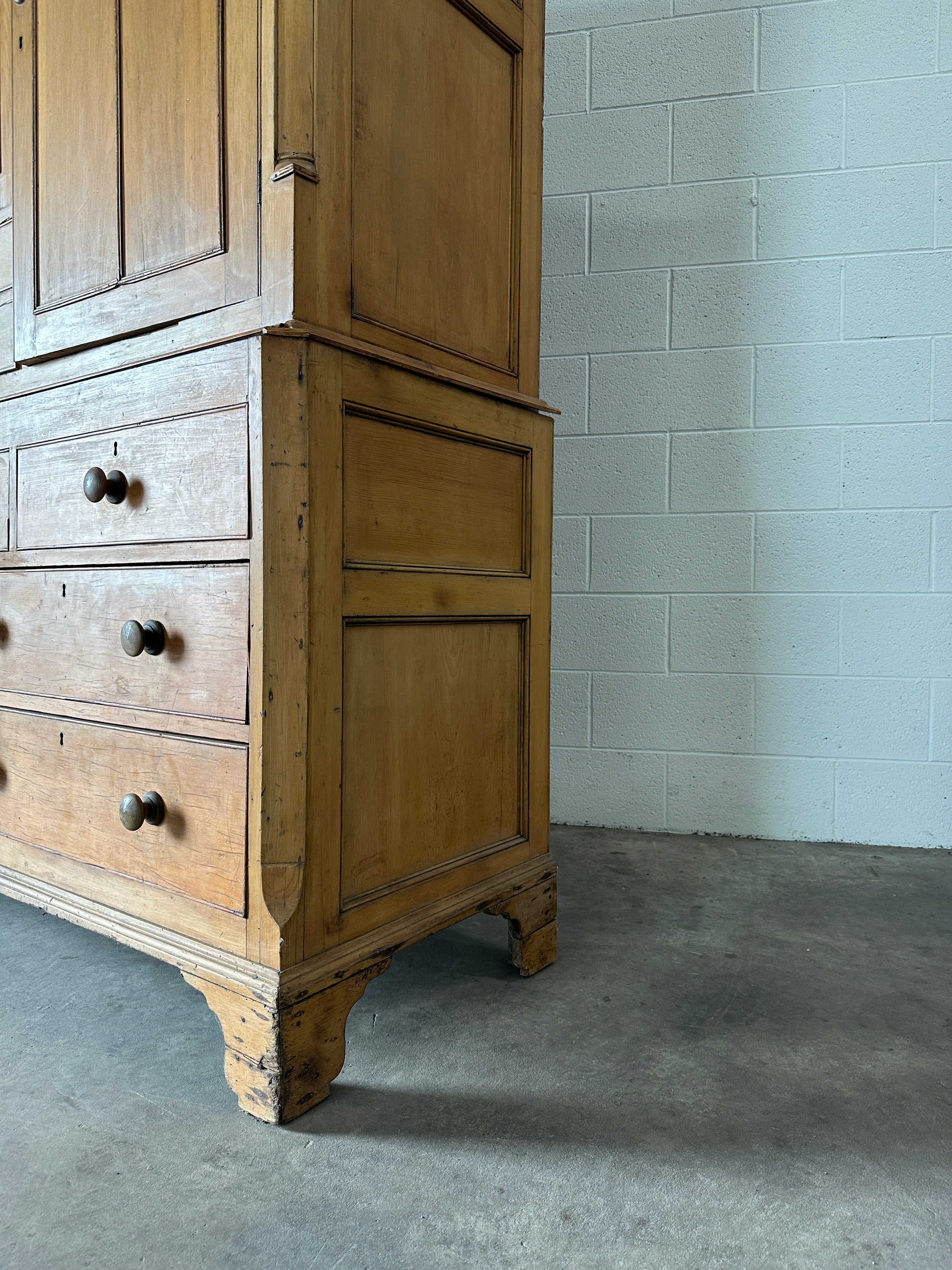 Antique Pine Gothic Housekeepers Cupboard
