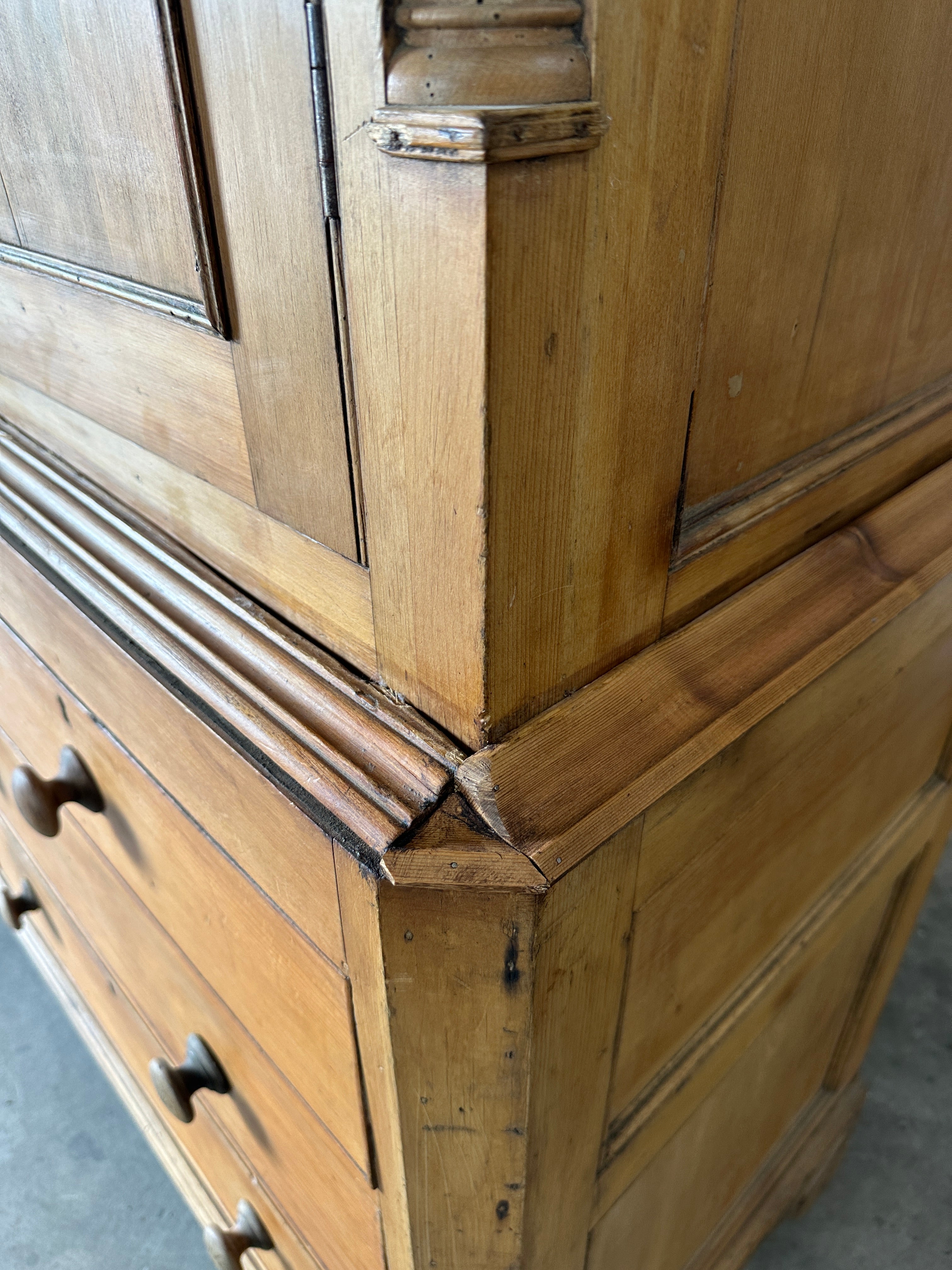 Antique Pine Gothic Housekeepers Cupboard