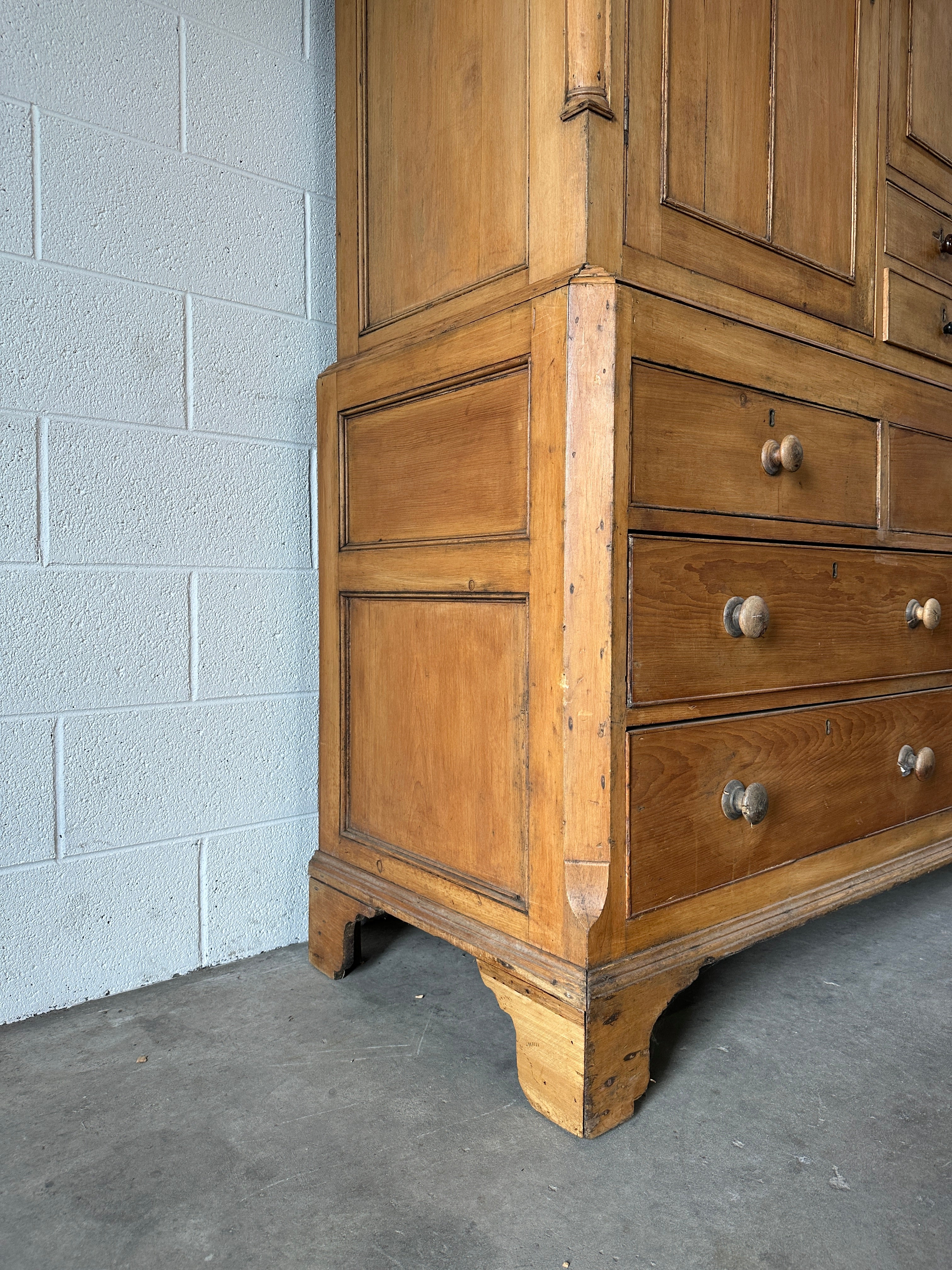 Antique Pine Gothic Housekeepers Cupboard