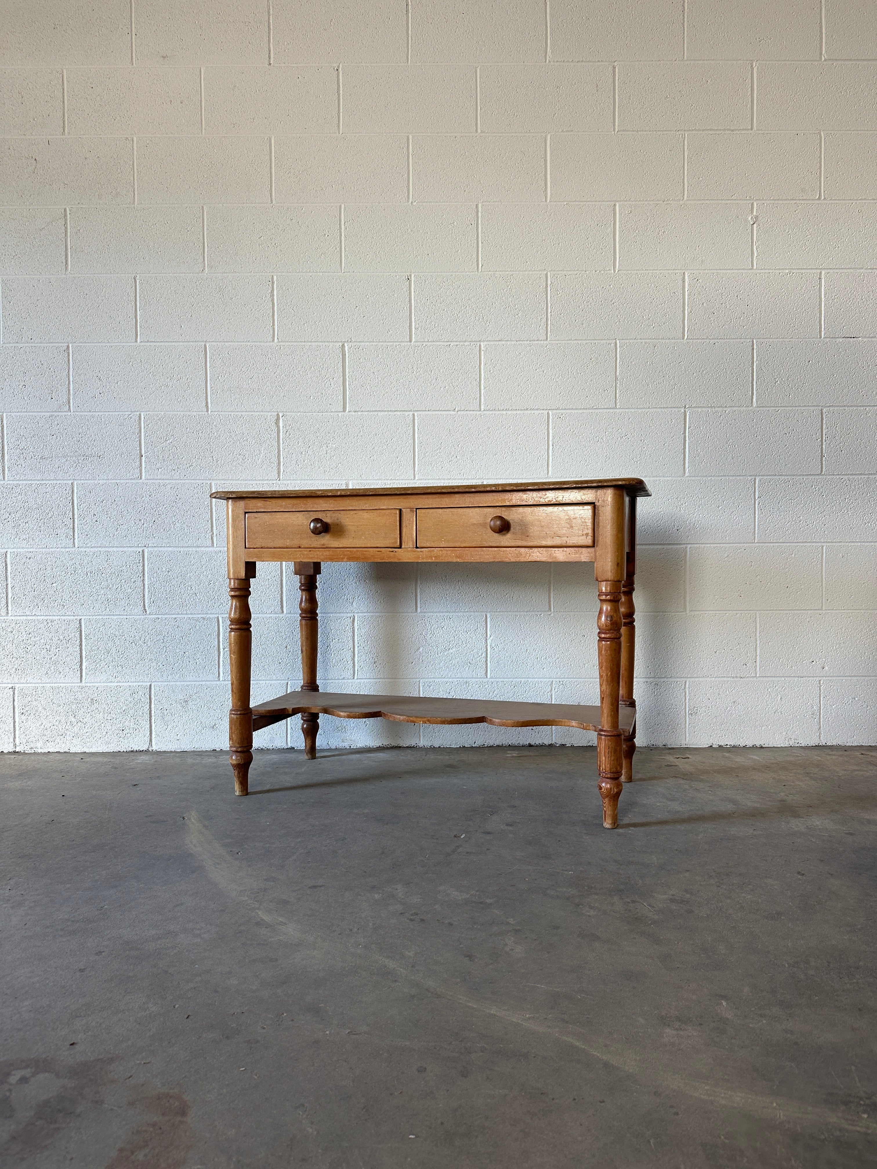 Antique English Pine Side table or Washstand