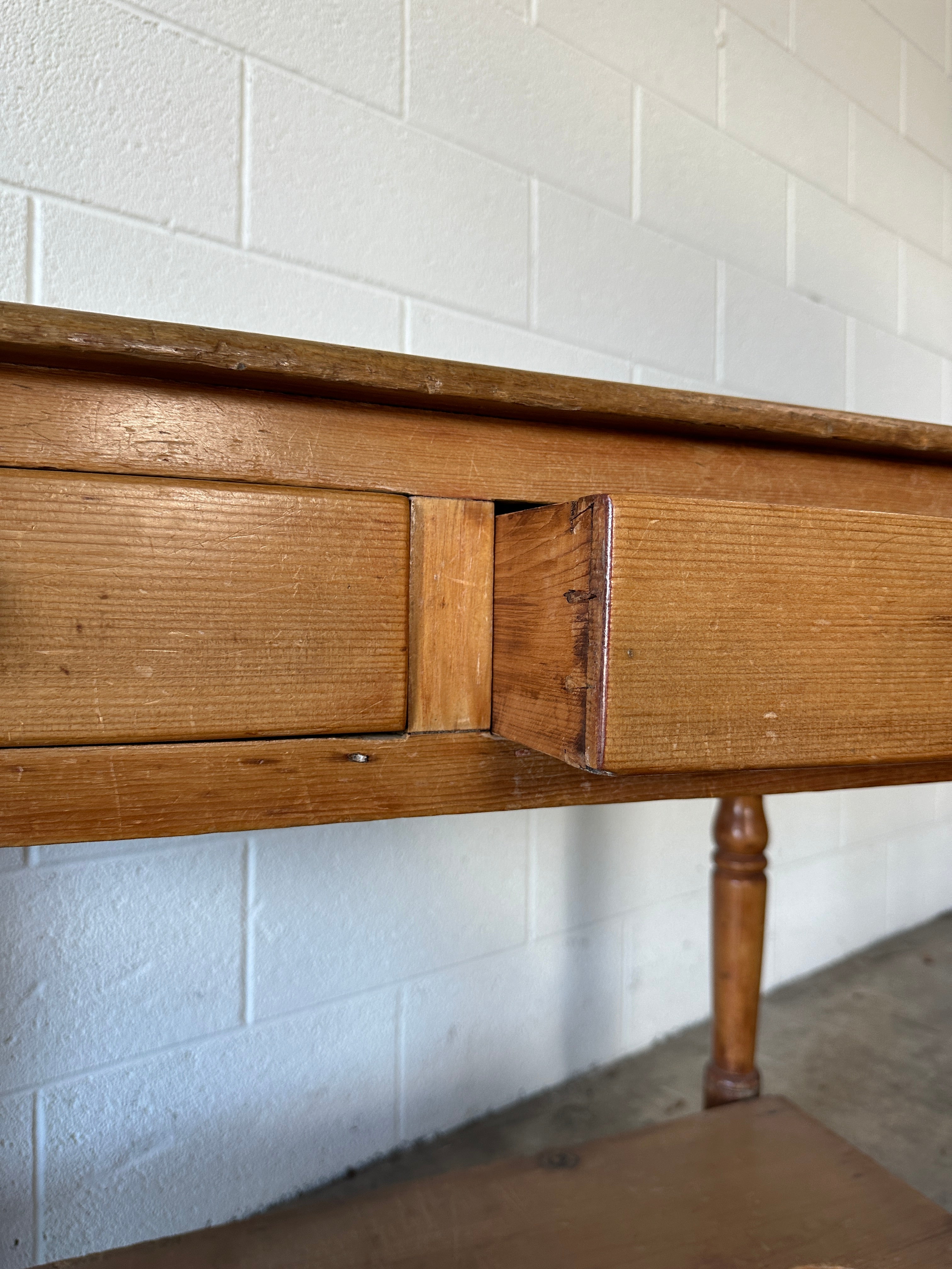 Antique English Pine Side table or Washstand
