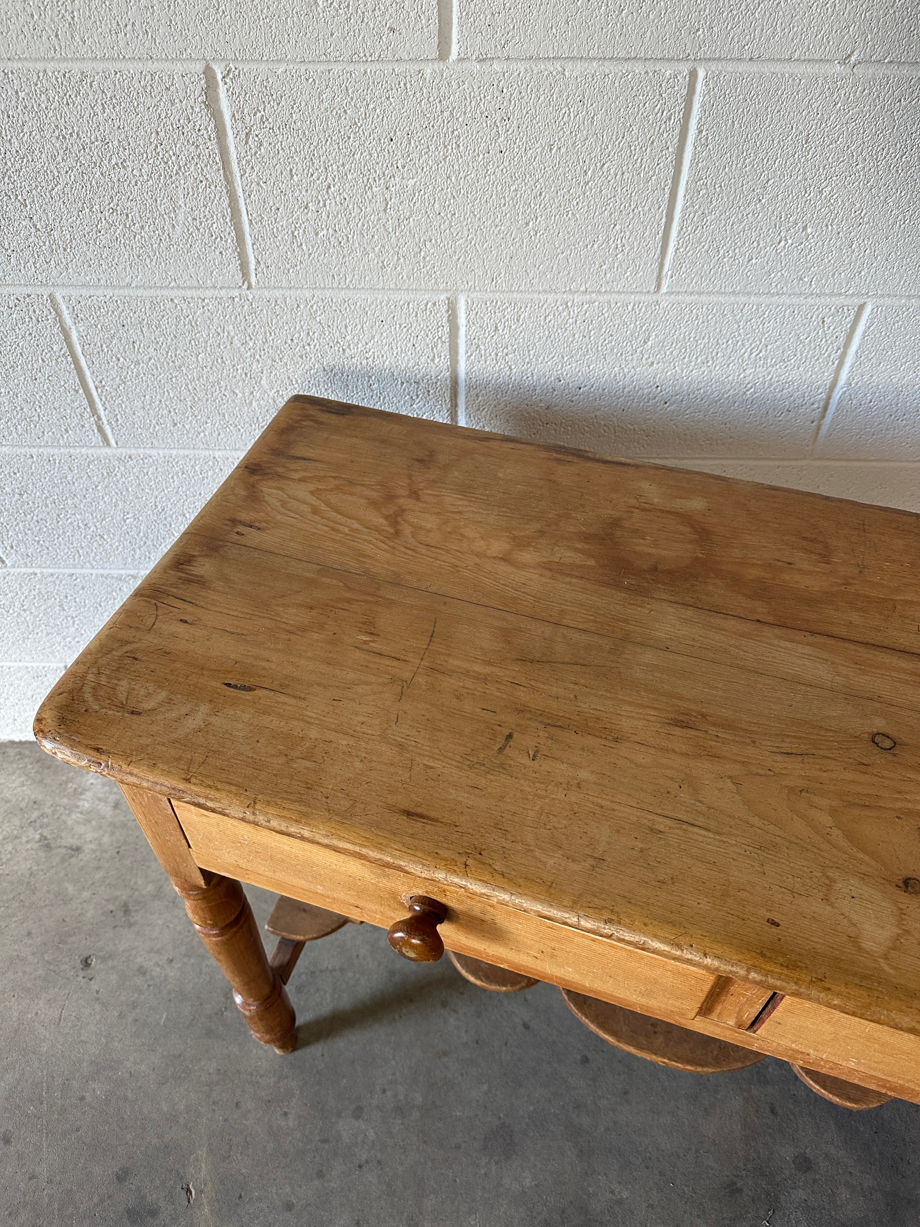 Antique English Pine Side table or Washstand
