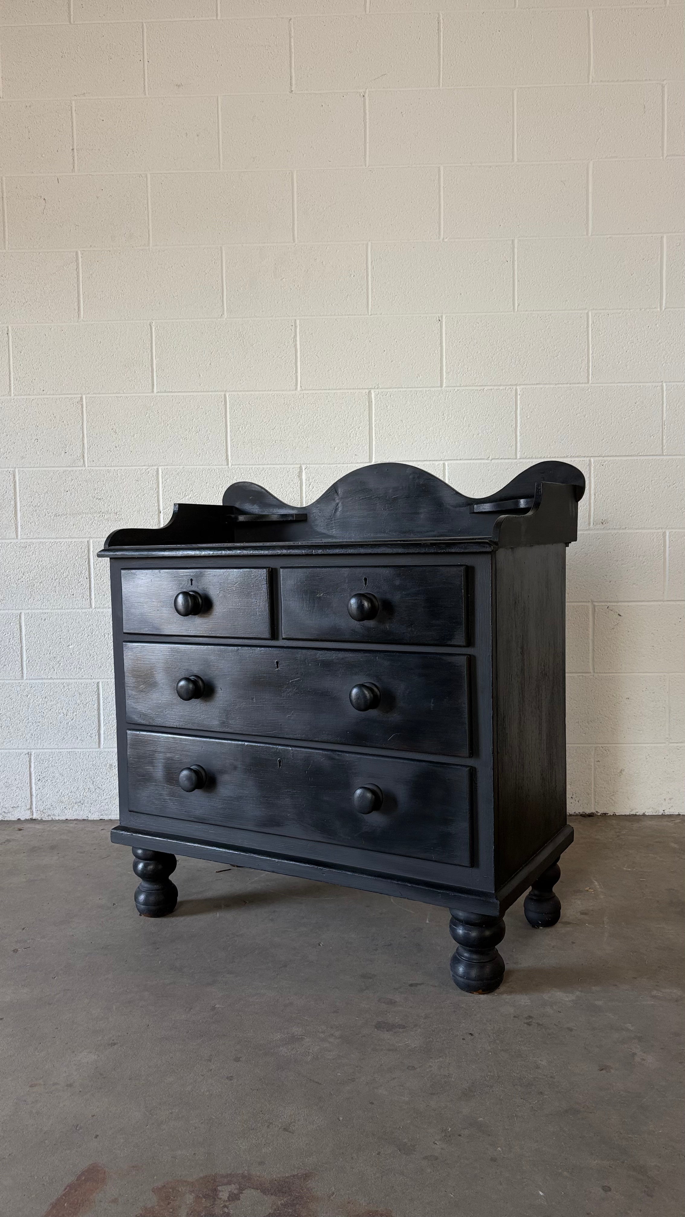 Antique pine painted chest of drawers