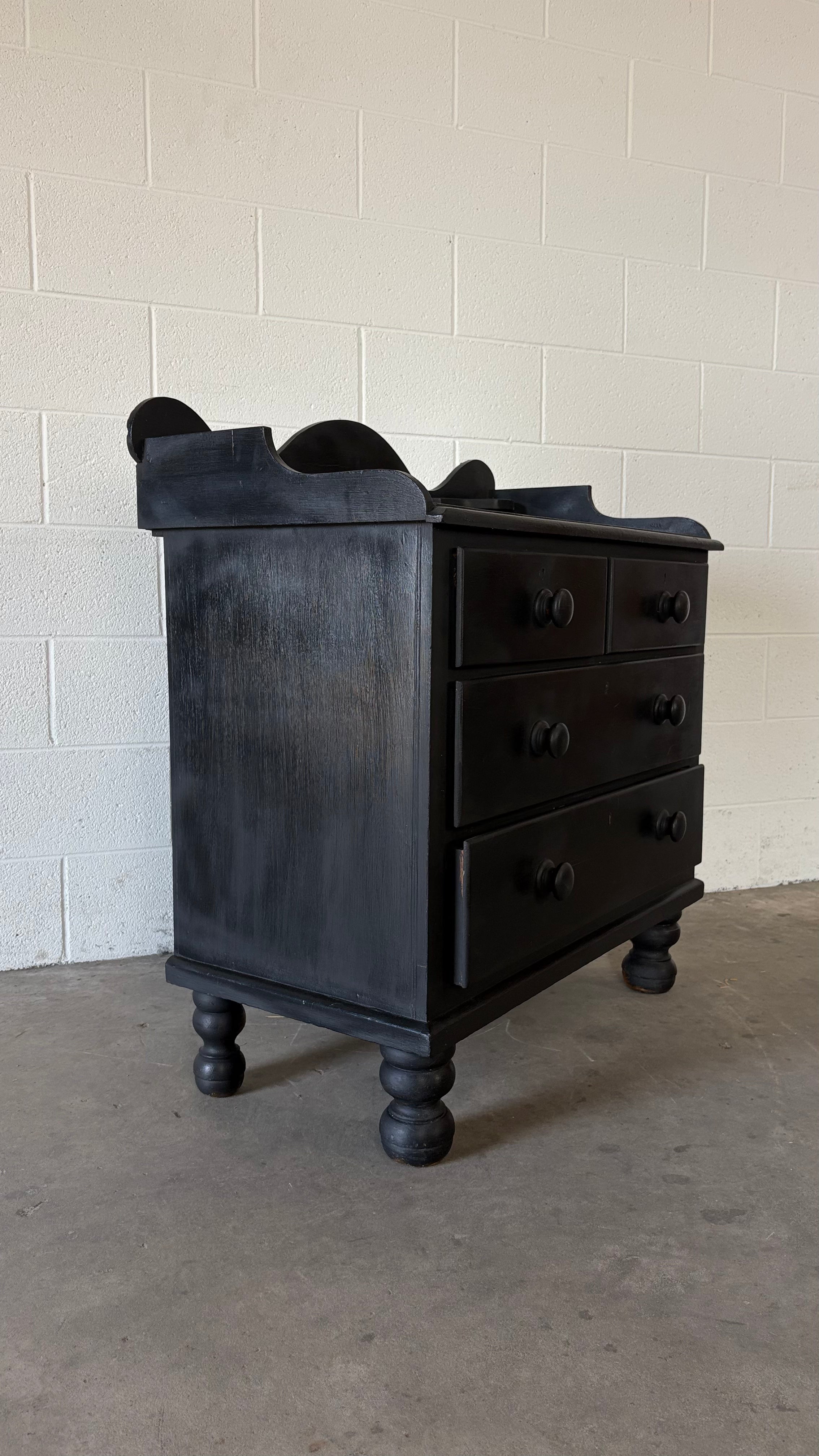 Antique pine painted chest of drawers