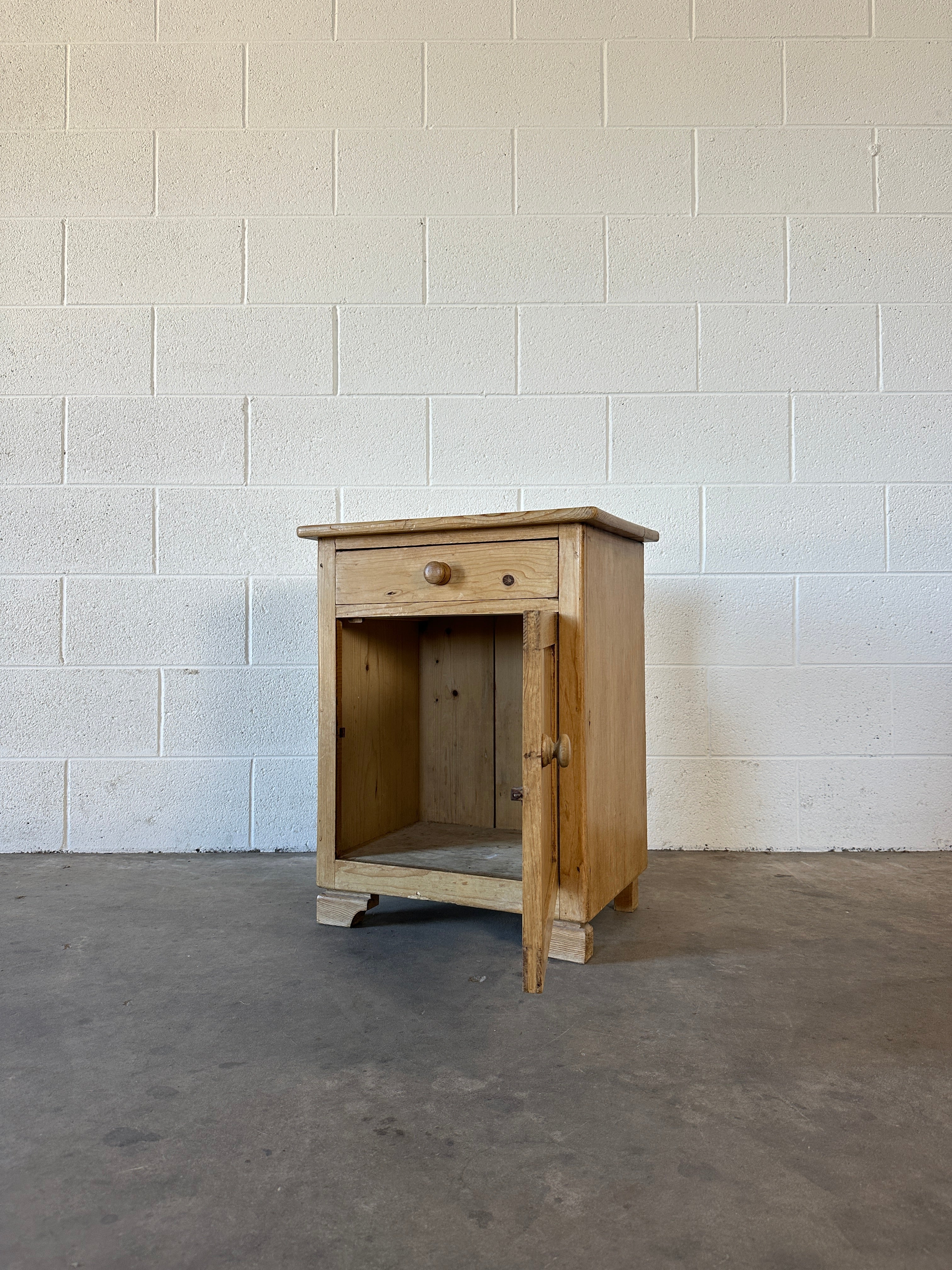Antique pine side table or nightstand