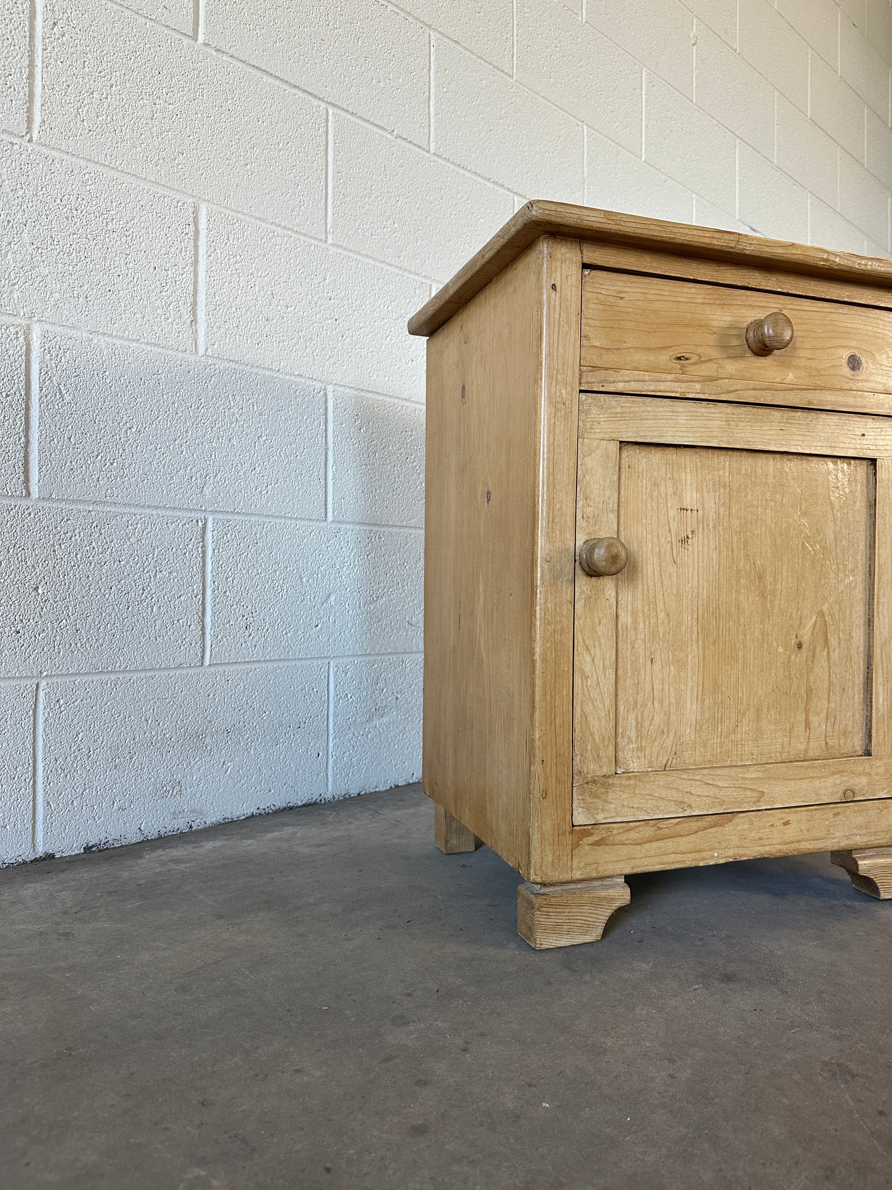Antique pine side table or nightstand