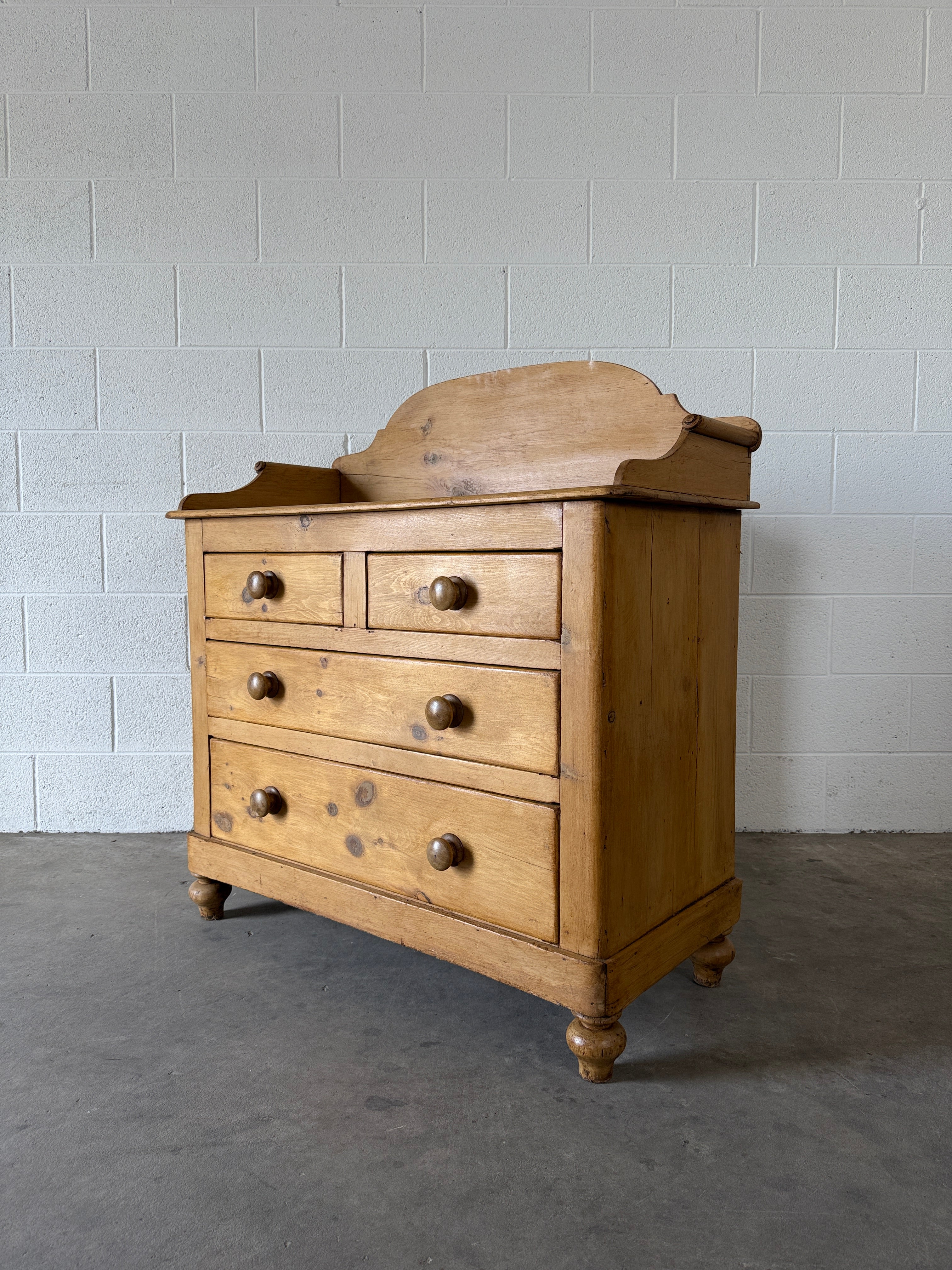 Victorian Pine Drawers with Decorative Back