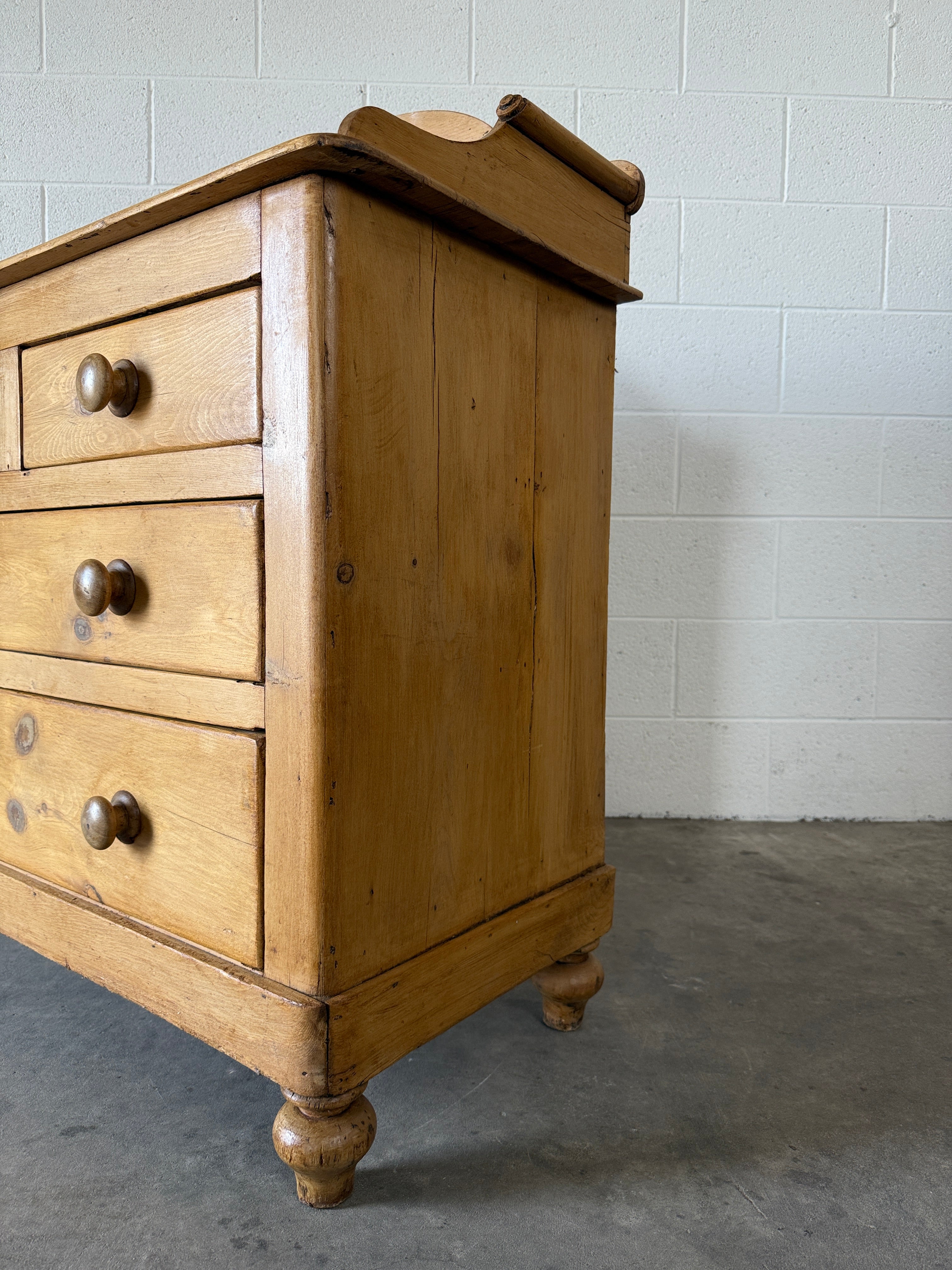 Victorian Pine Drawers with Decorative Back