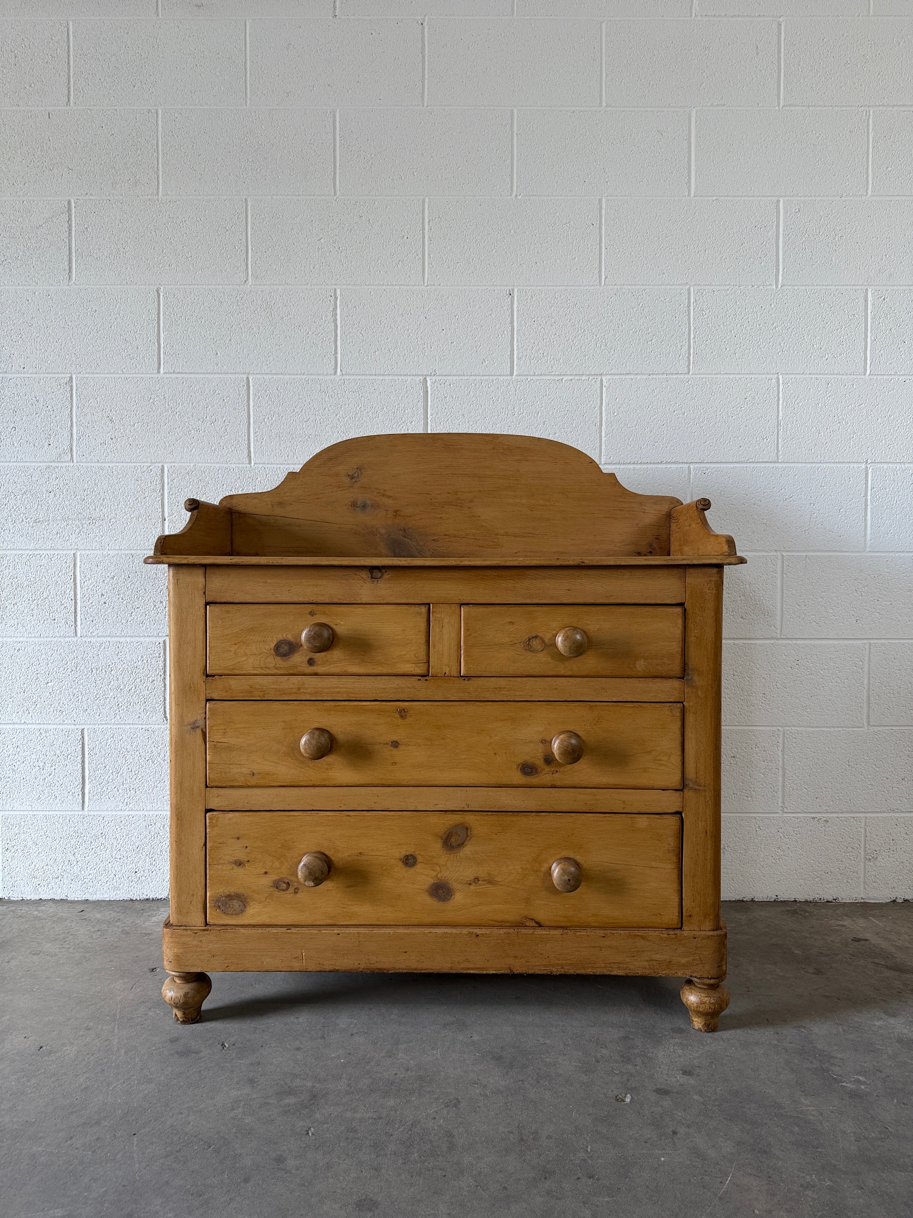 Victorian Pine Drawers with Decorative Back