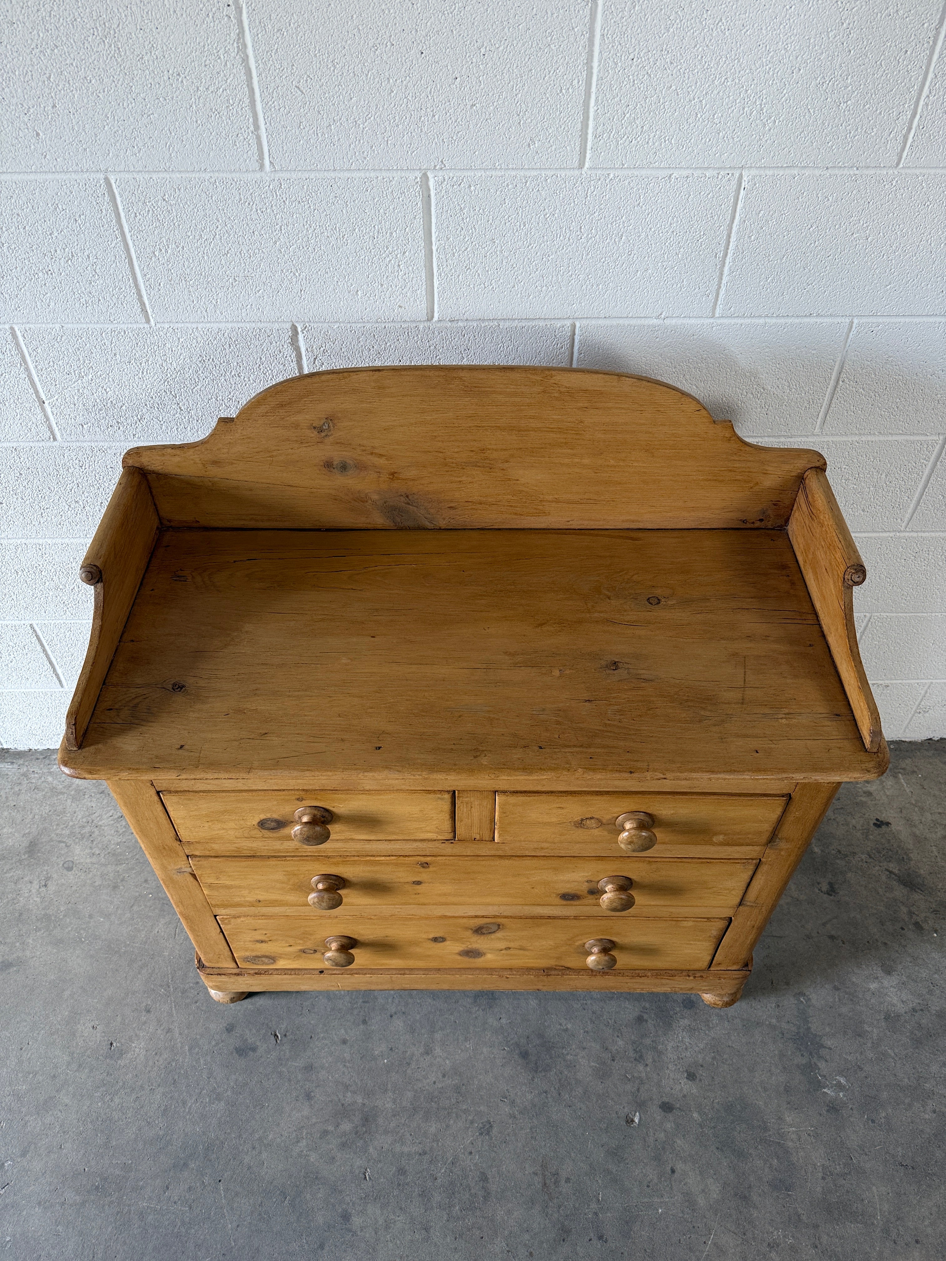 Victorian Pine Drawers with Decorative Back