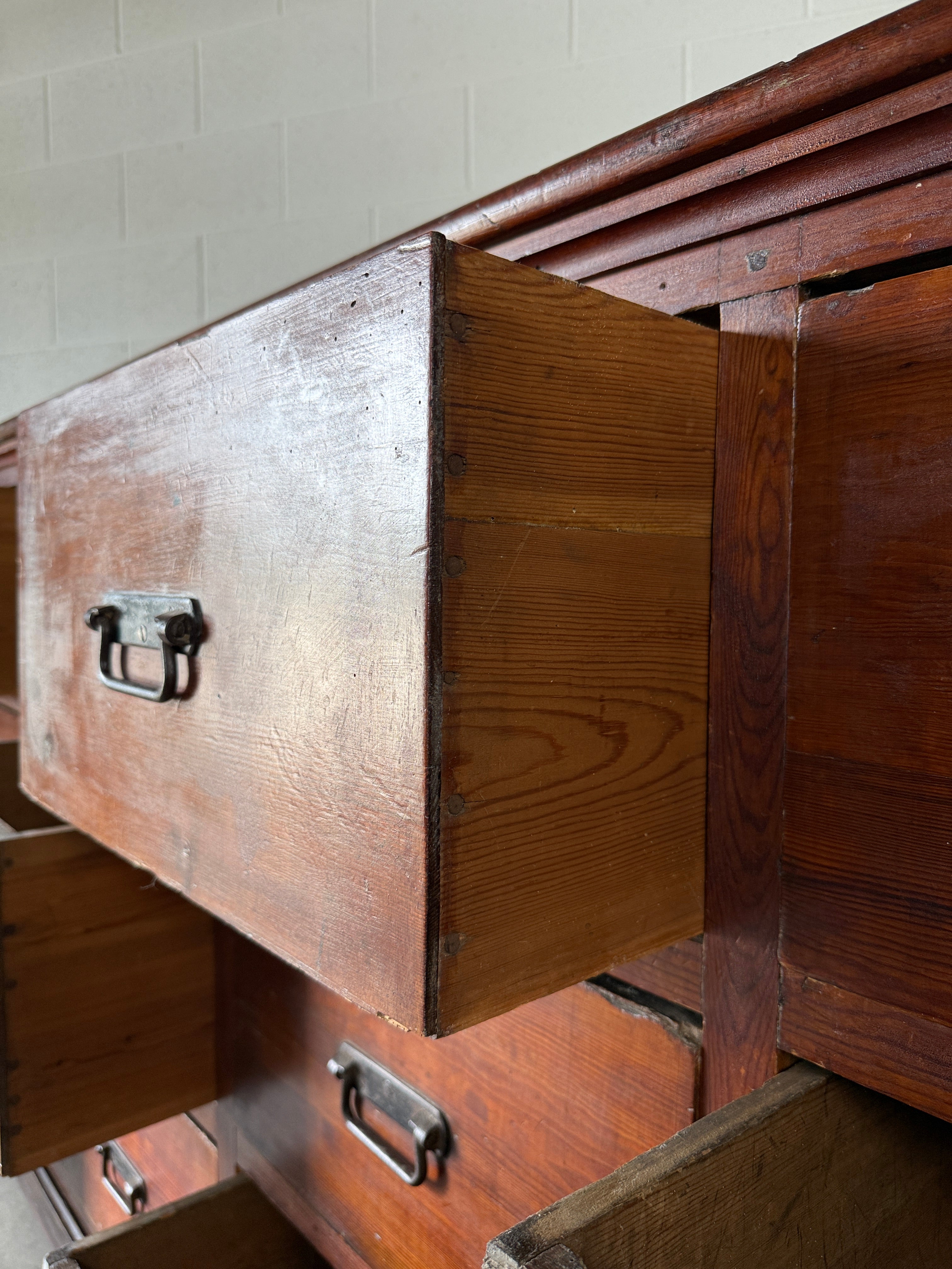 French or Dutch fir Haberdashery Drawers (early 1900's)