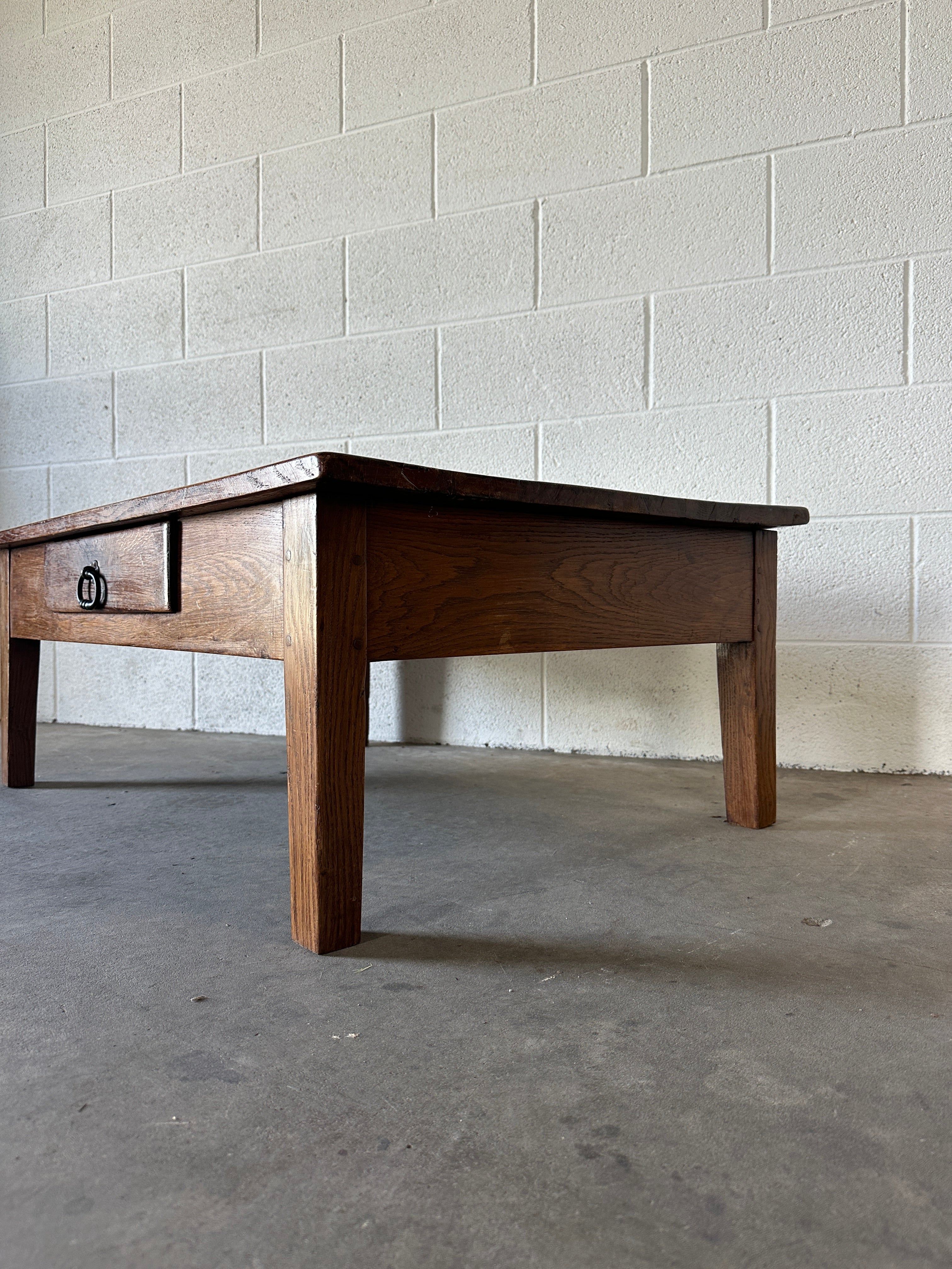 Antique French oak coffee table