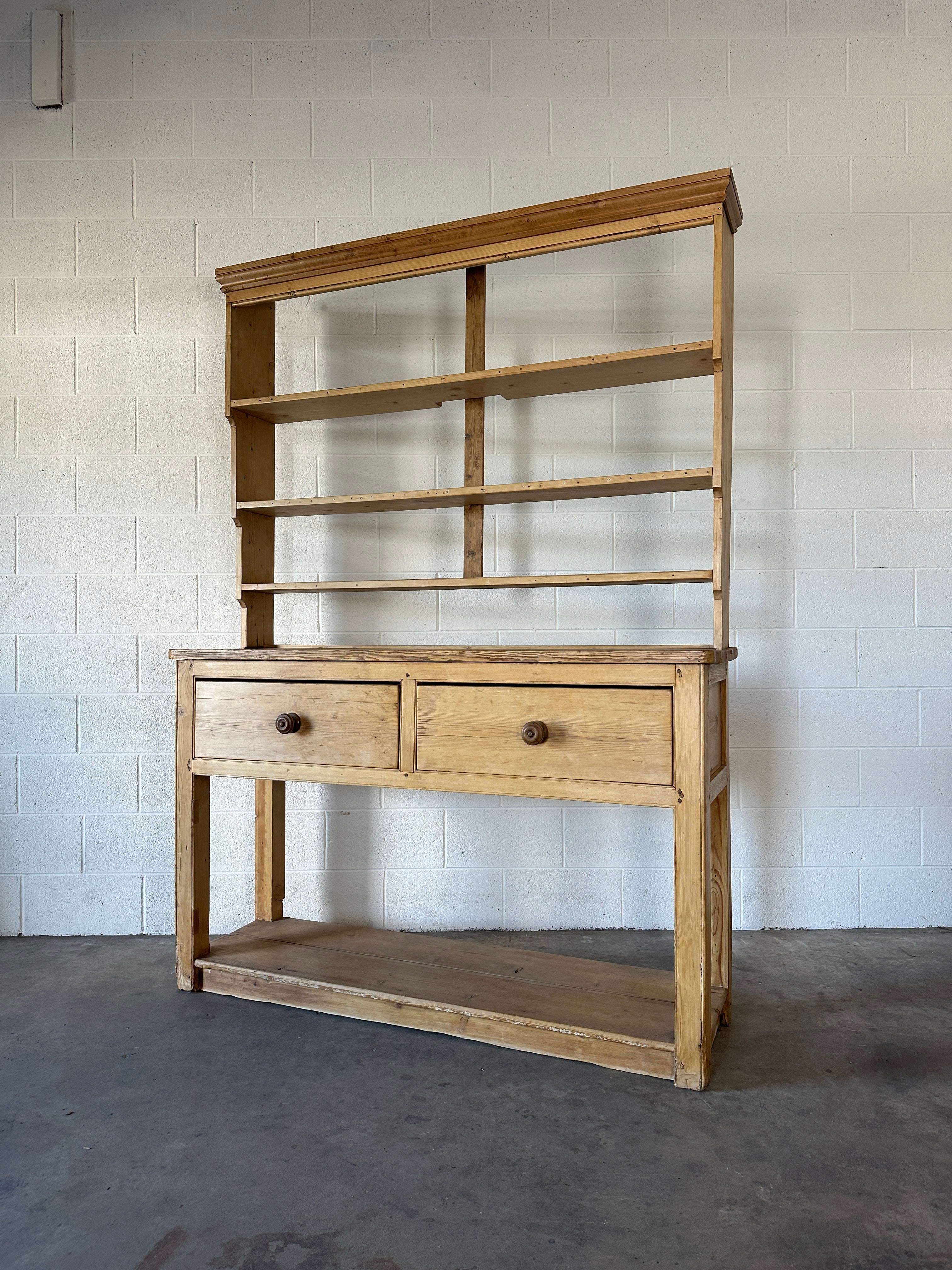 Light Pine Antique Hutch from England