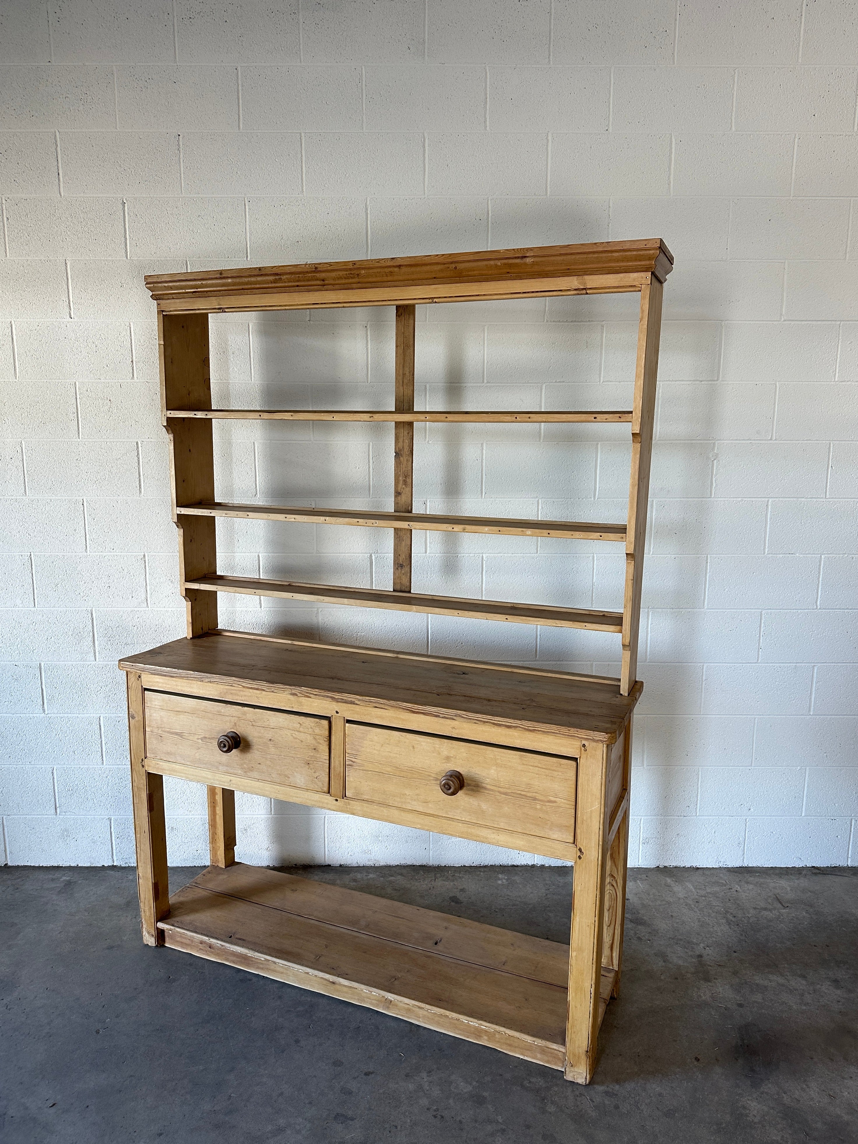 Light Pine Antique Hutch from England
