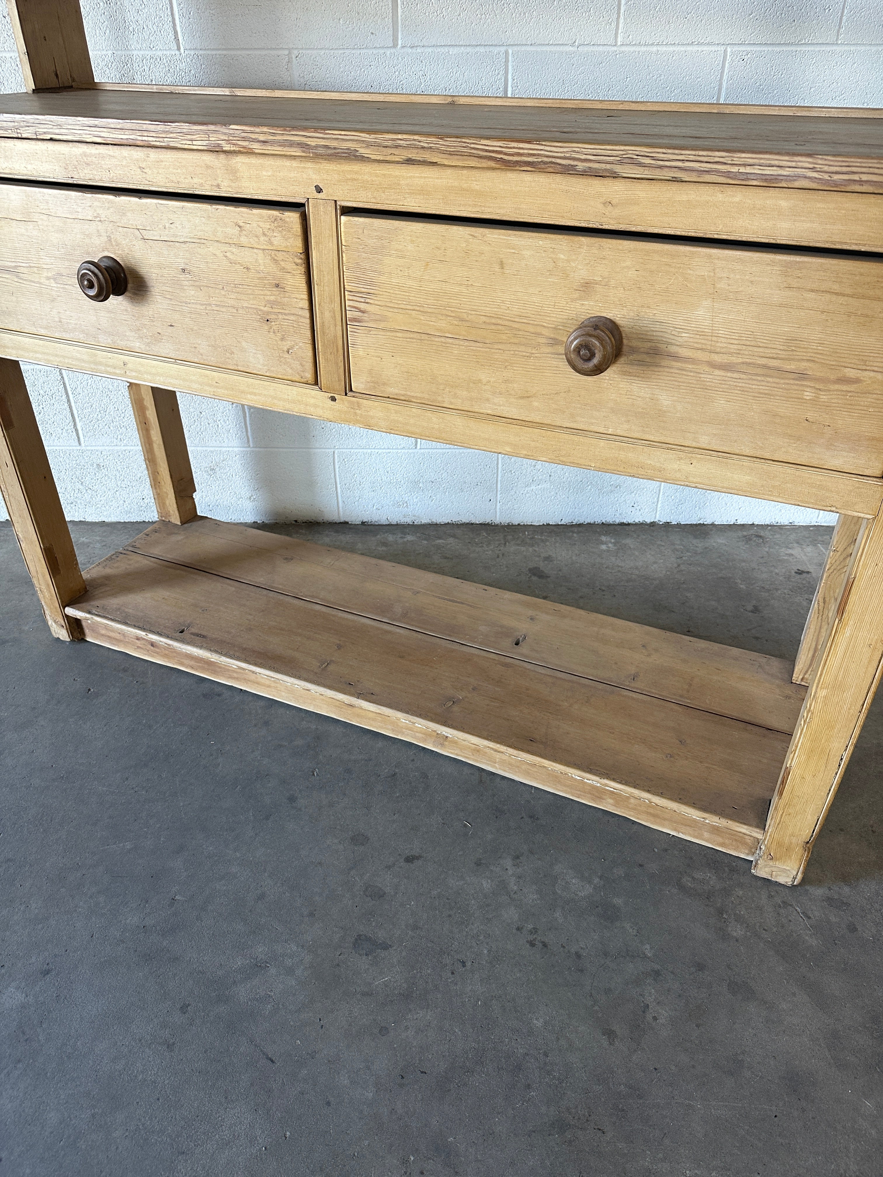 Light Pine Antique Hutch from England