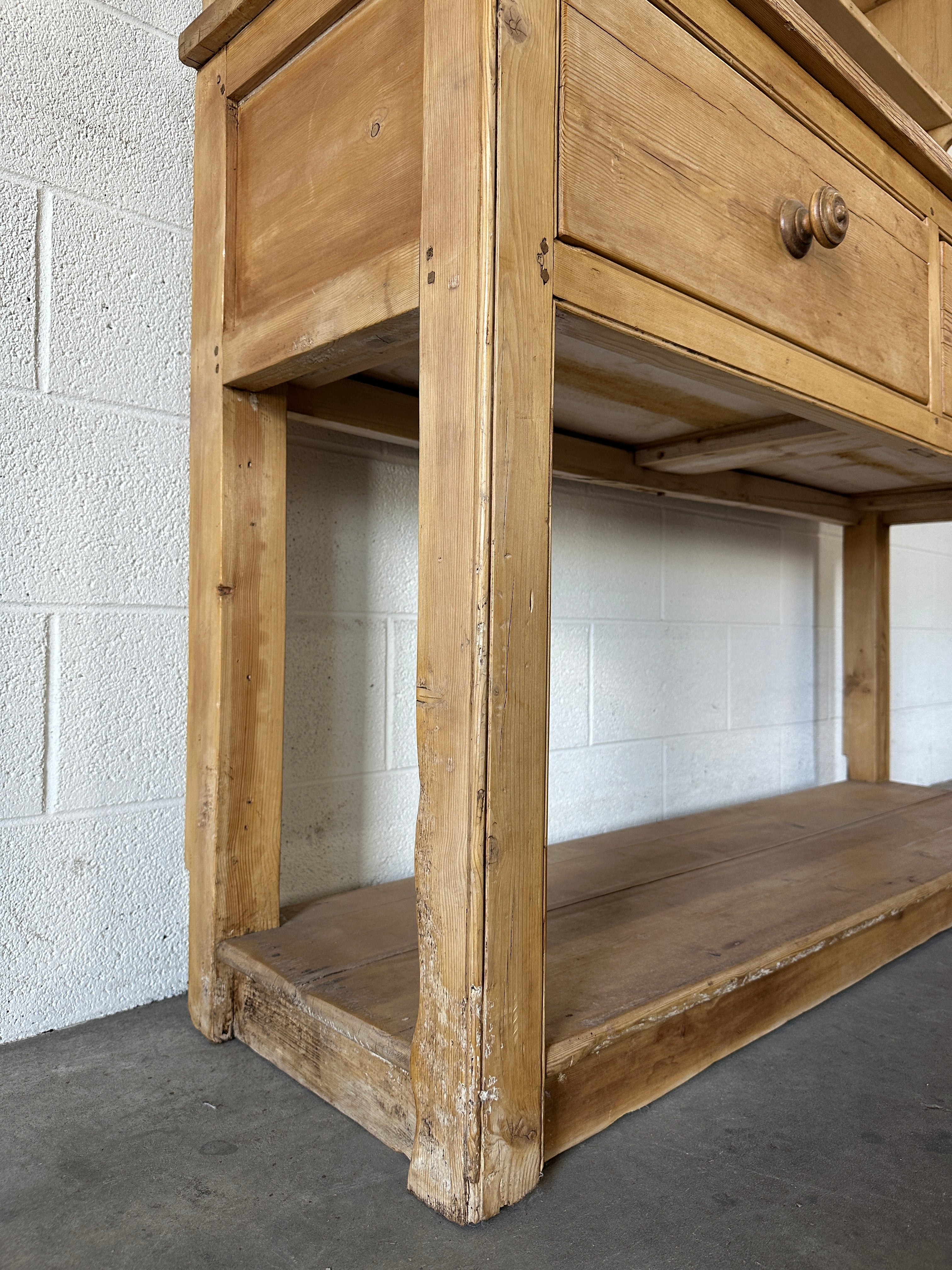 Light Pine Antique Hutch from England