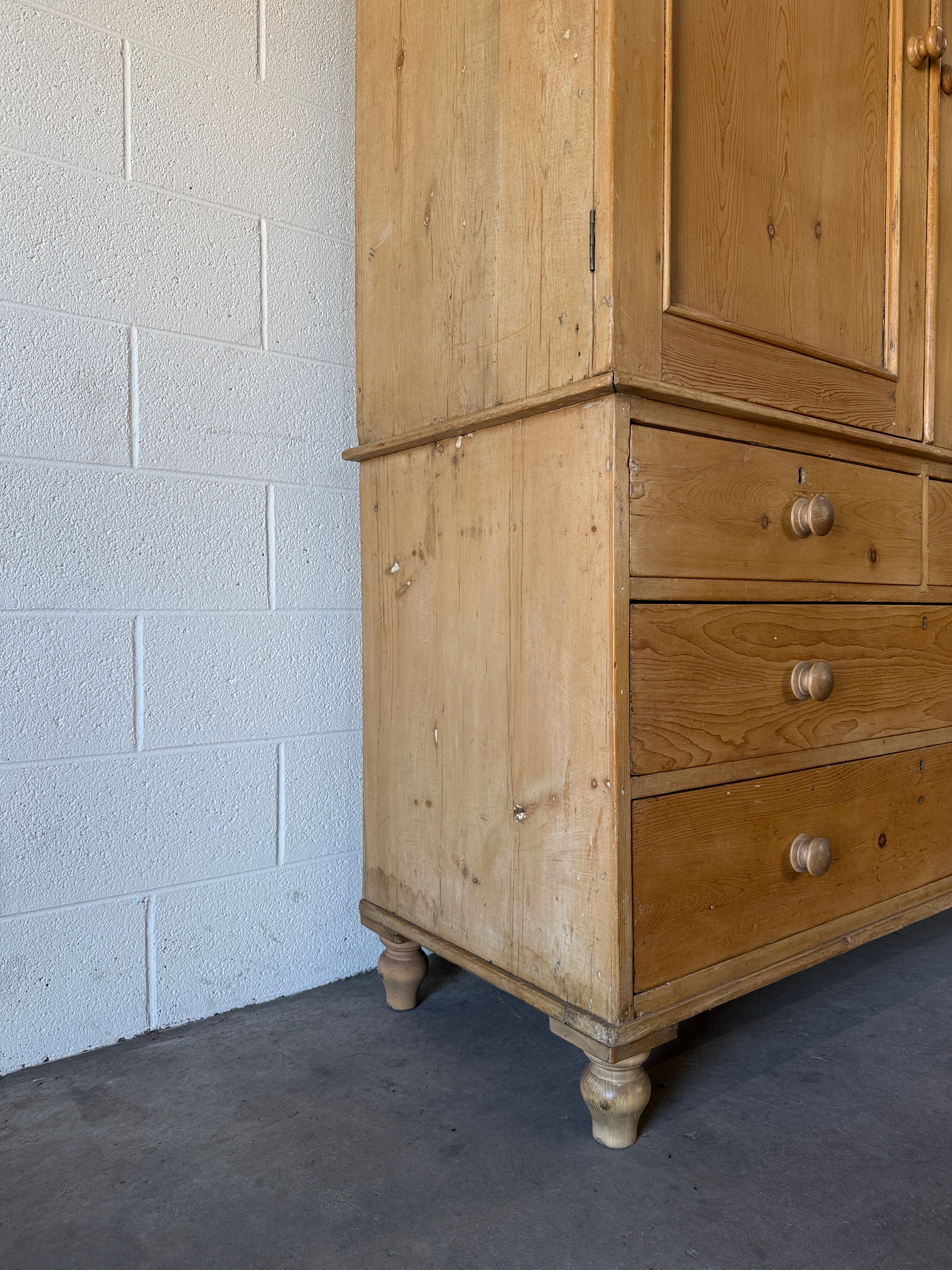 Antique Pine Linen Press