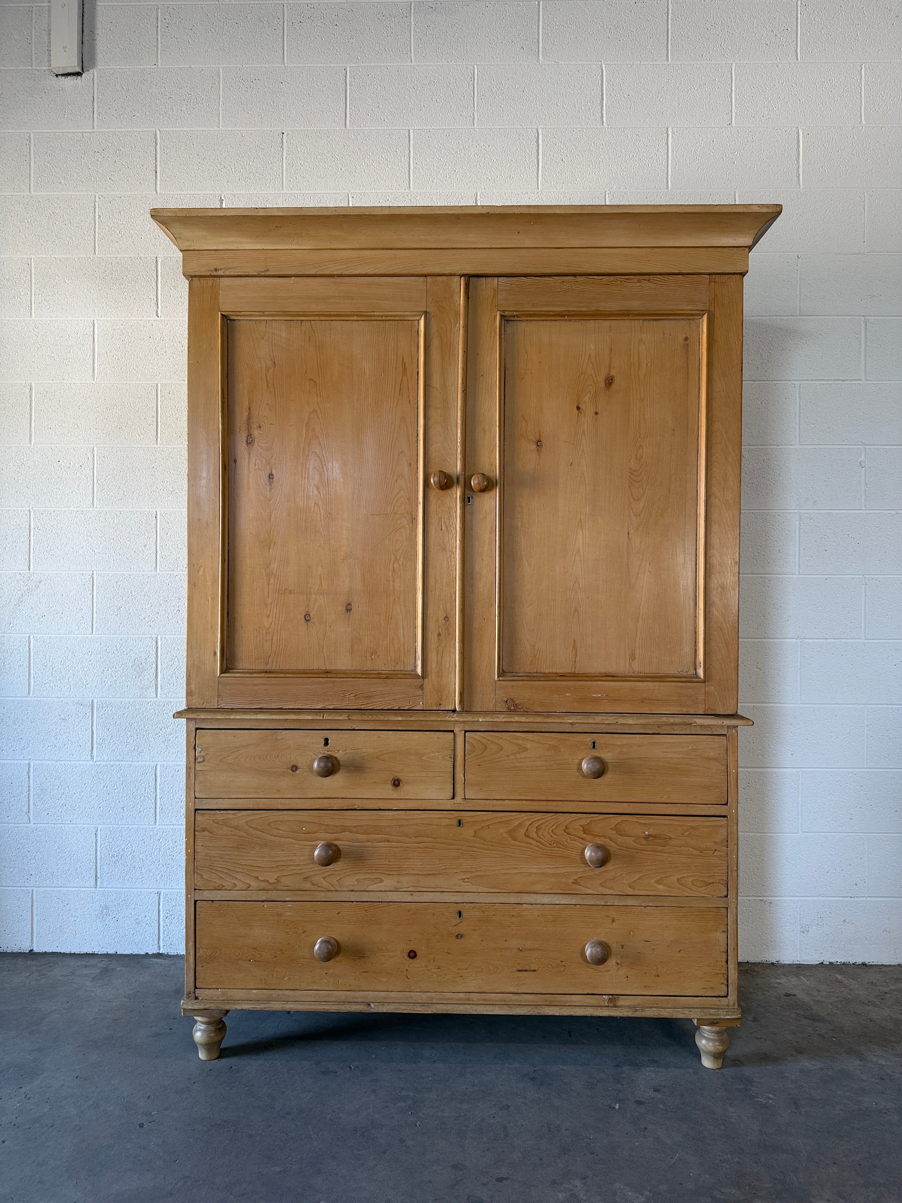 Antique Pine Linen Press