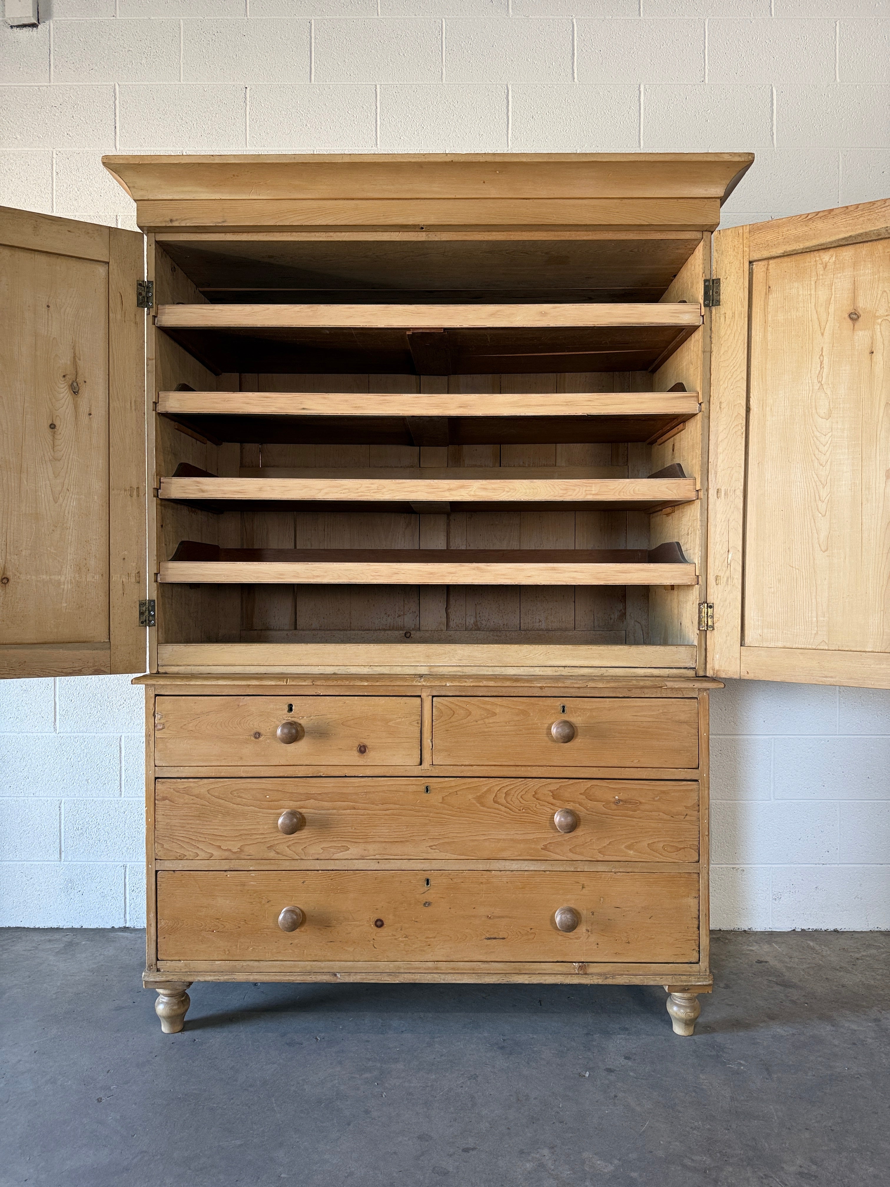 Antique Pine Linen Press