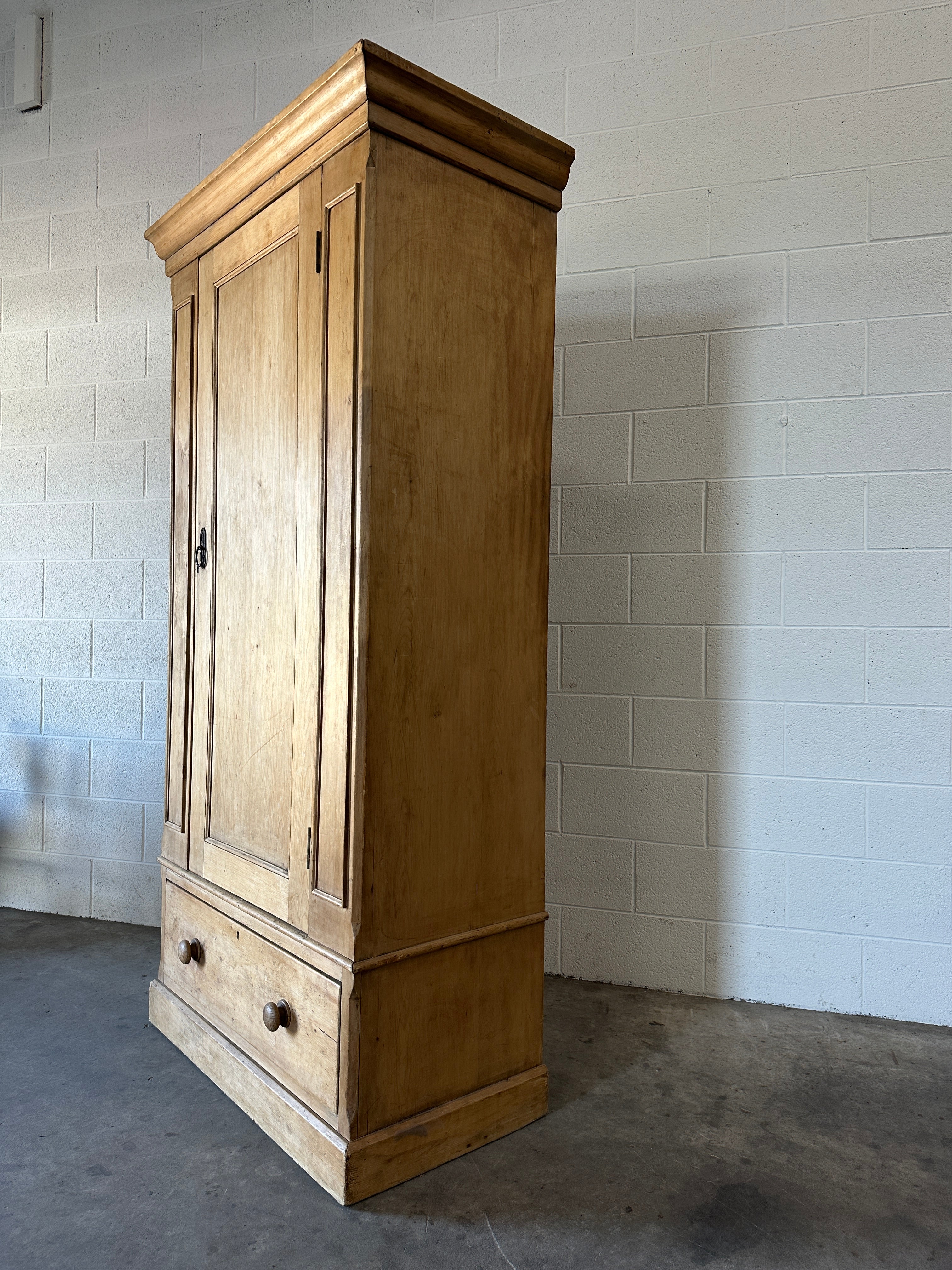 Victorian pine single wardrobe