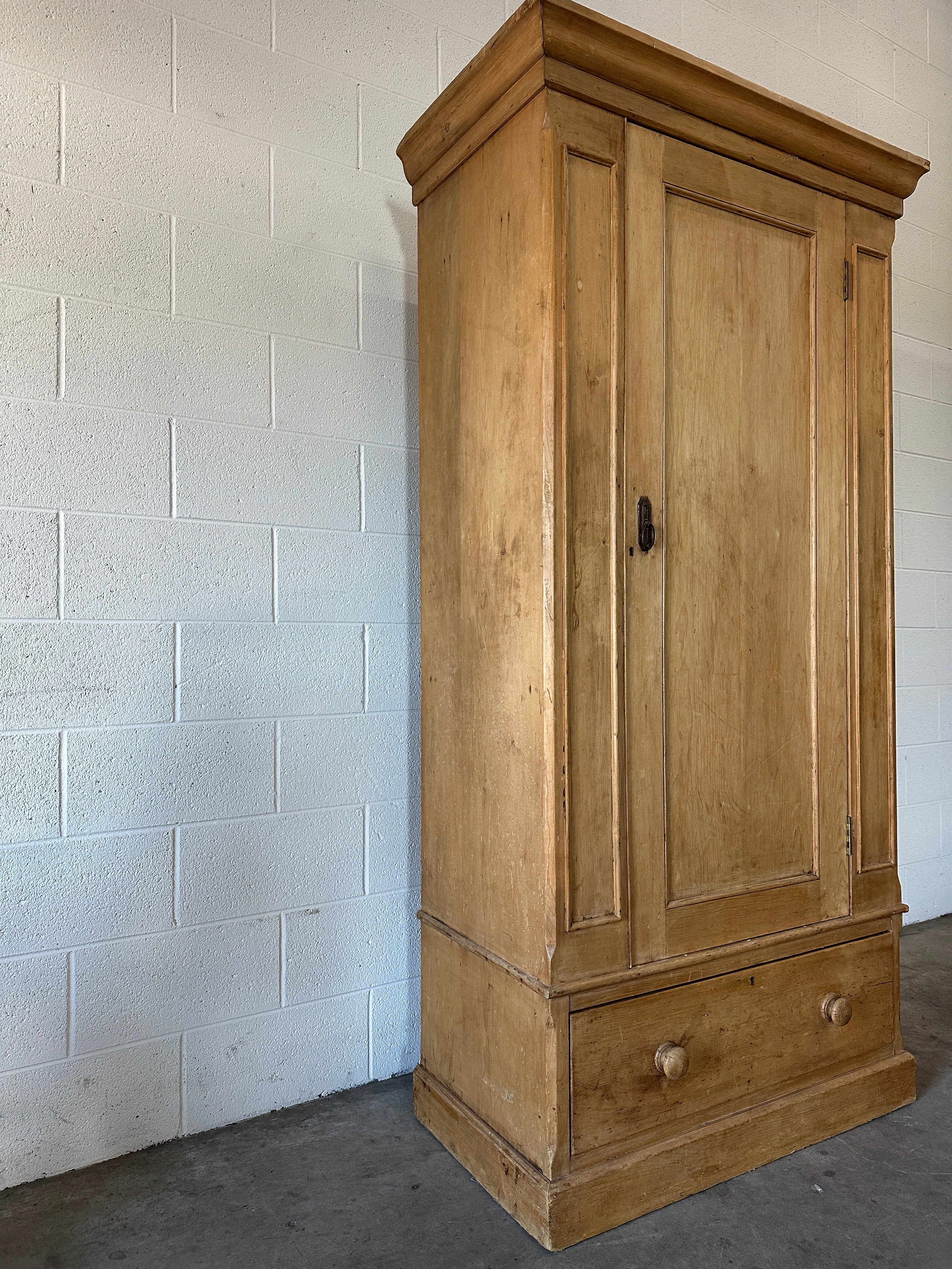 Victorian pine single wardrobe