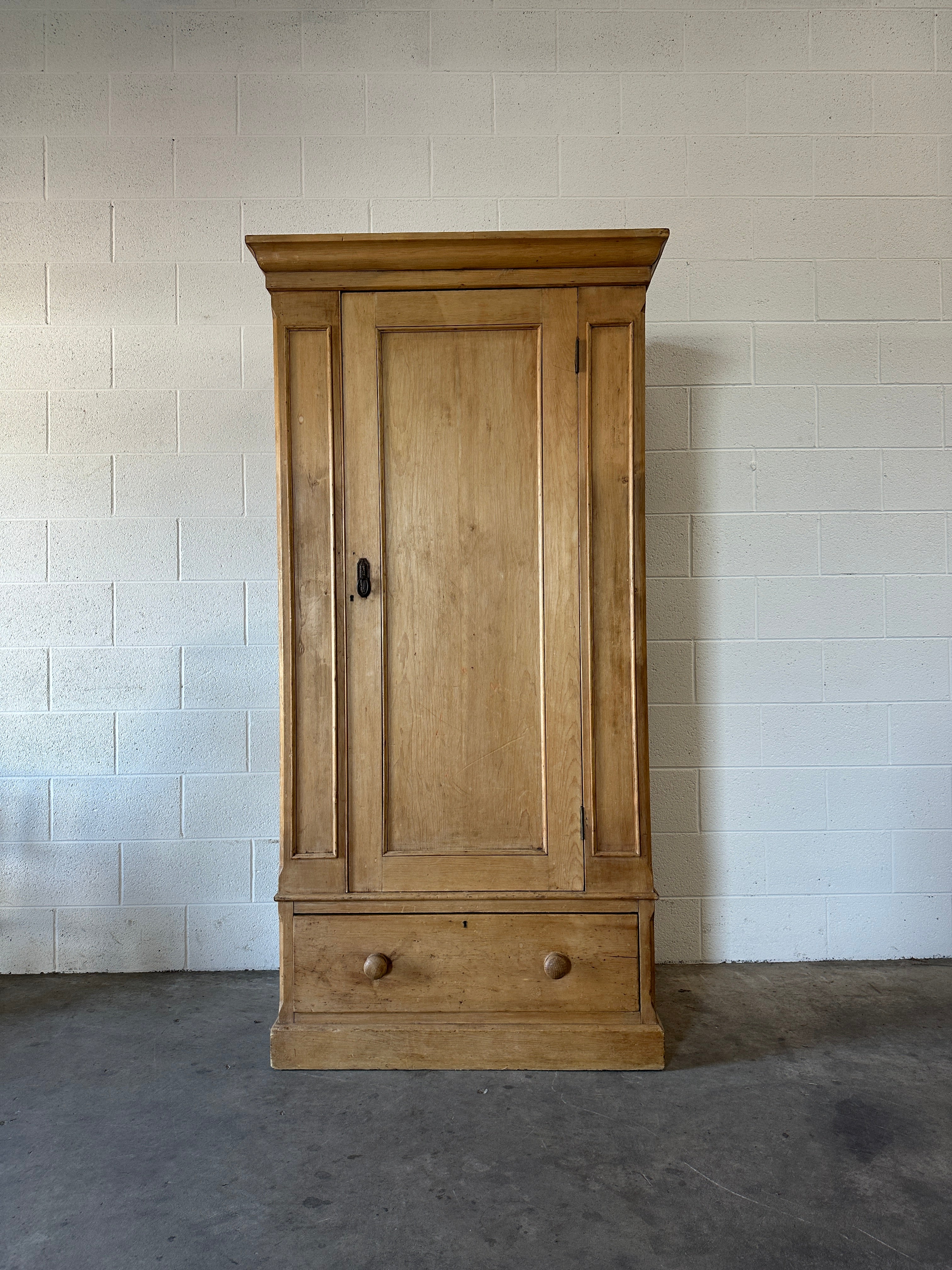 Victorian pine single wardrobe