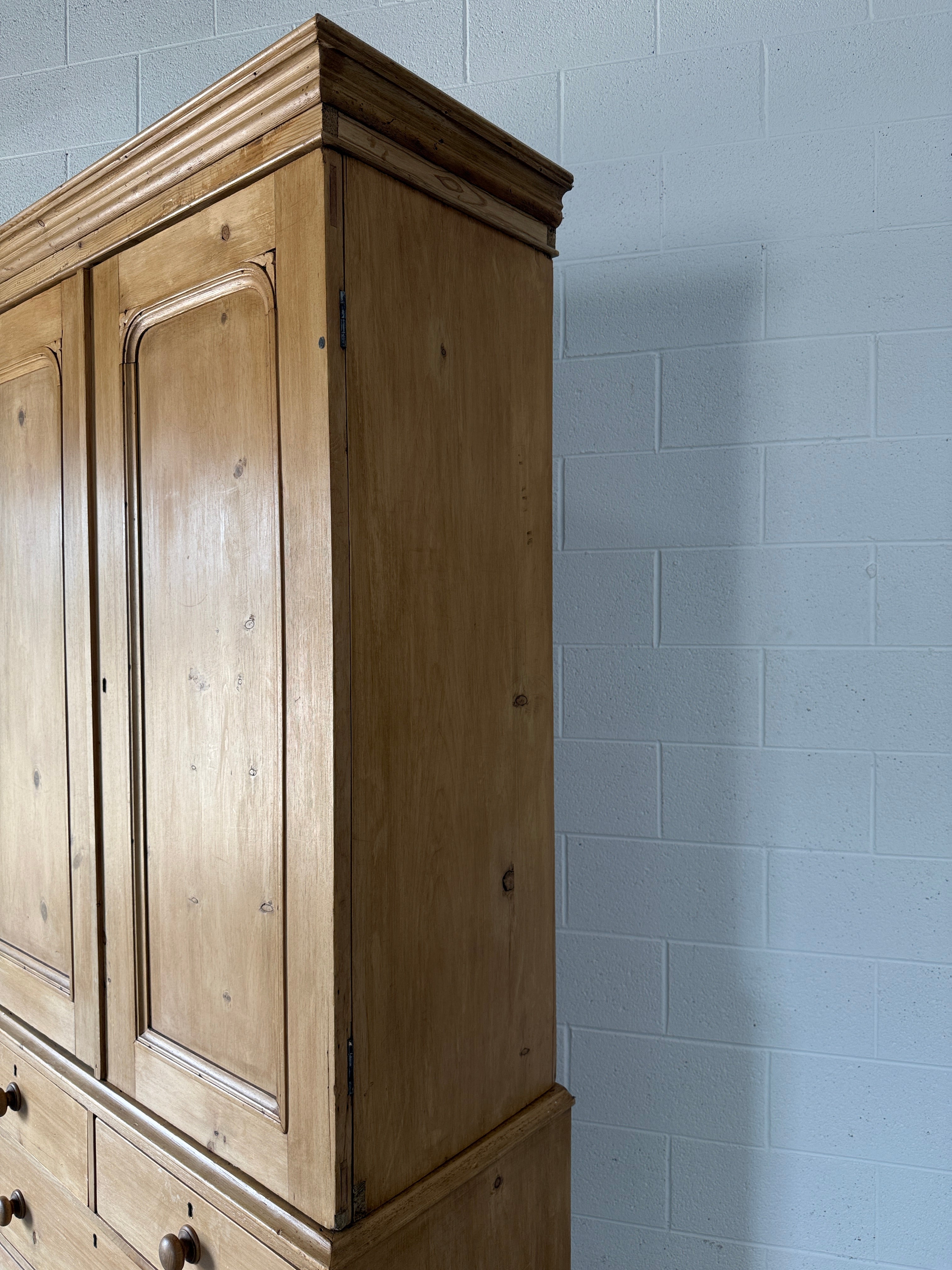 Victorian pine linen press
