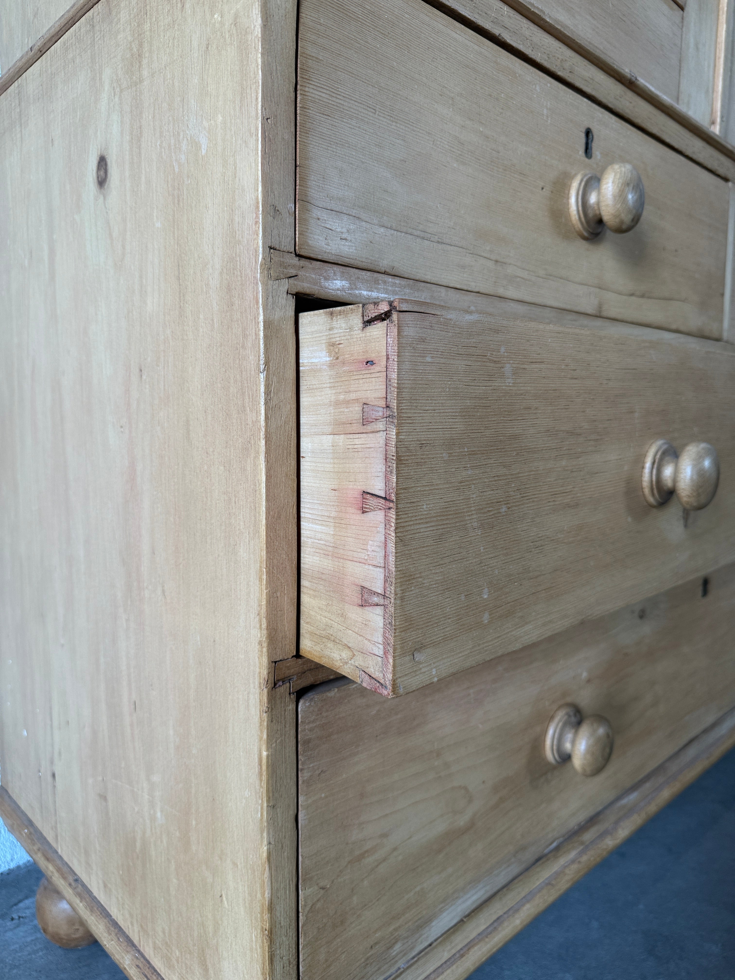 Victorian pine linen press