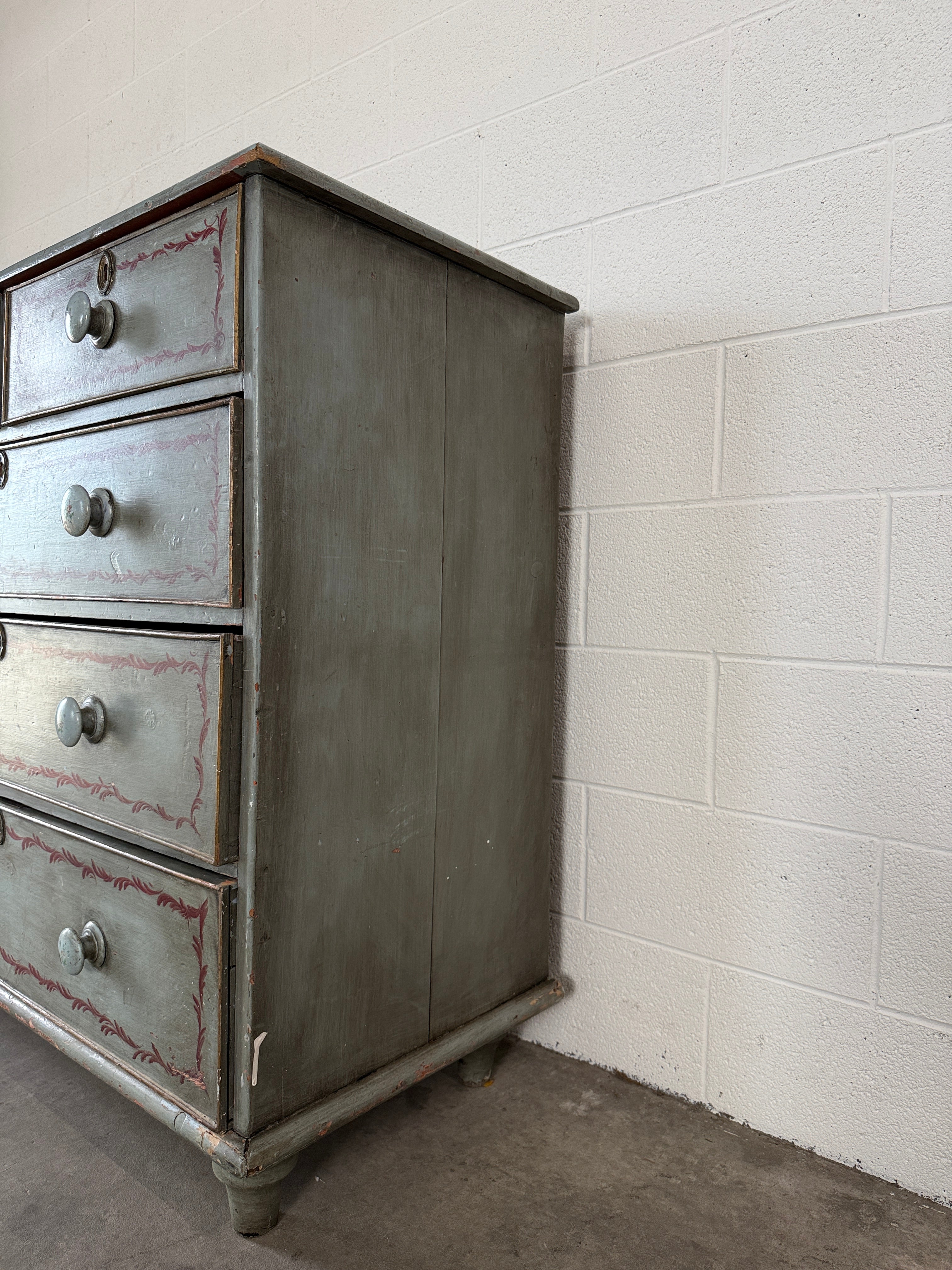Blue Painted Georgian Pine Drawers