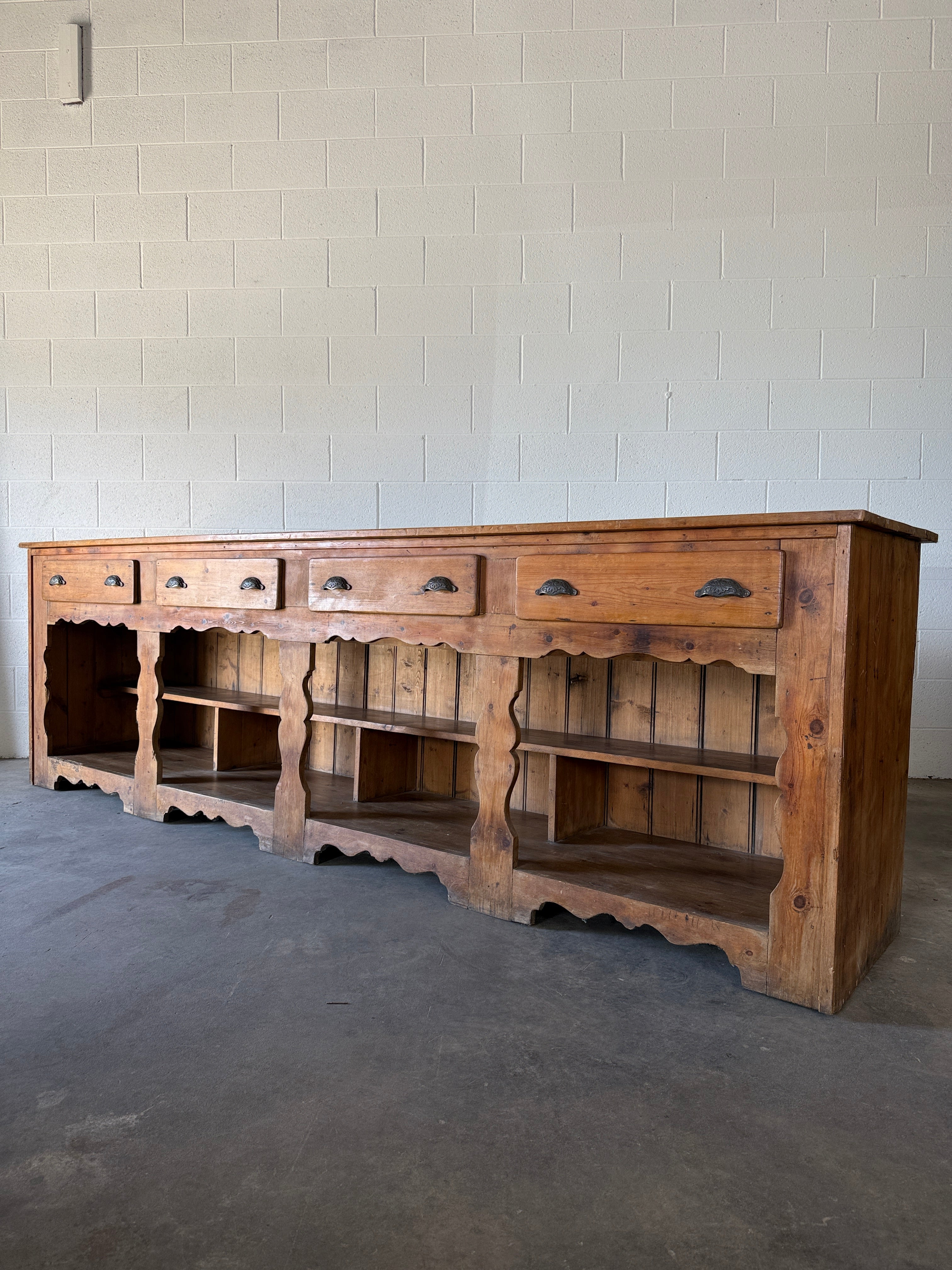 Antique pine fishmonger’s sideboard