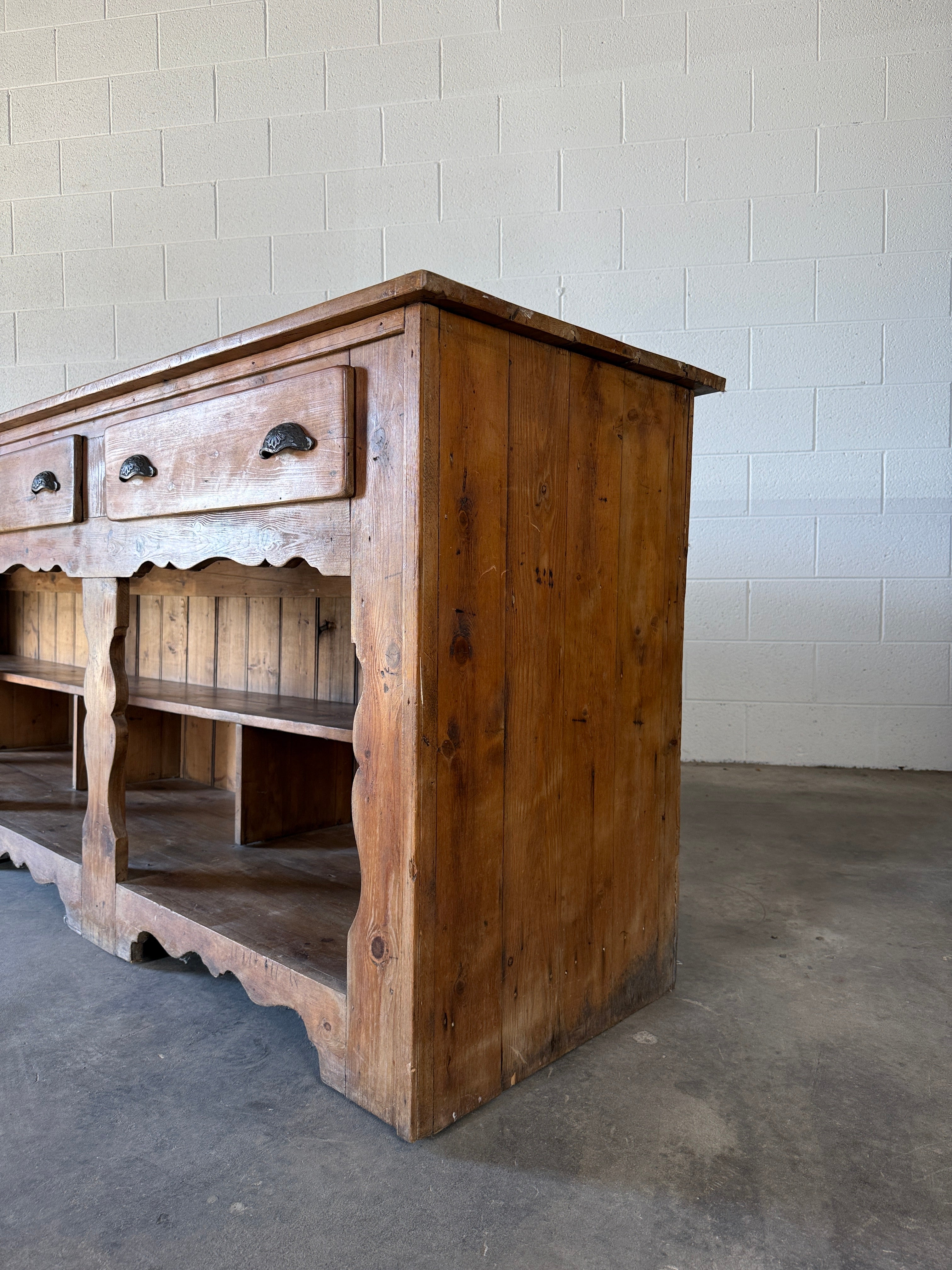Antique pine fishmonger’s sideboard