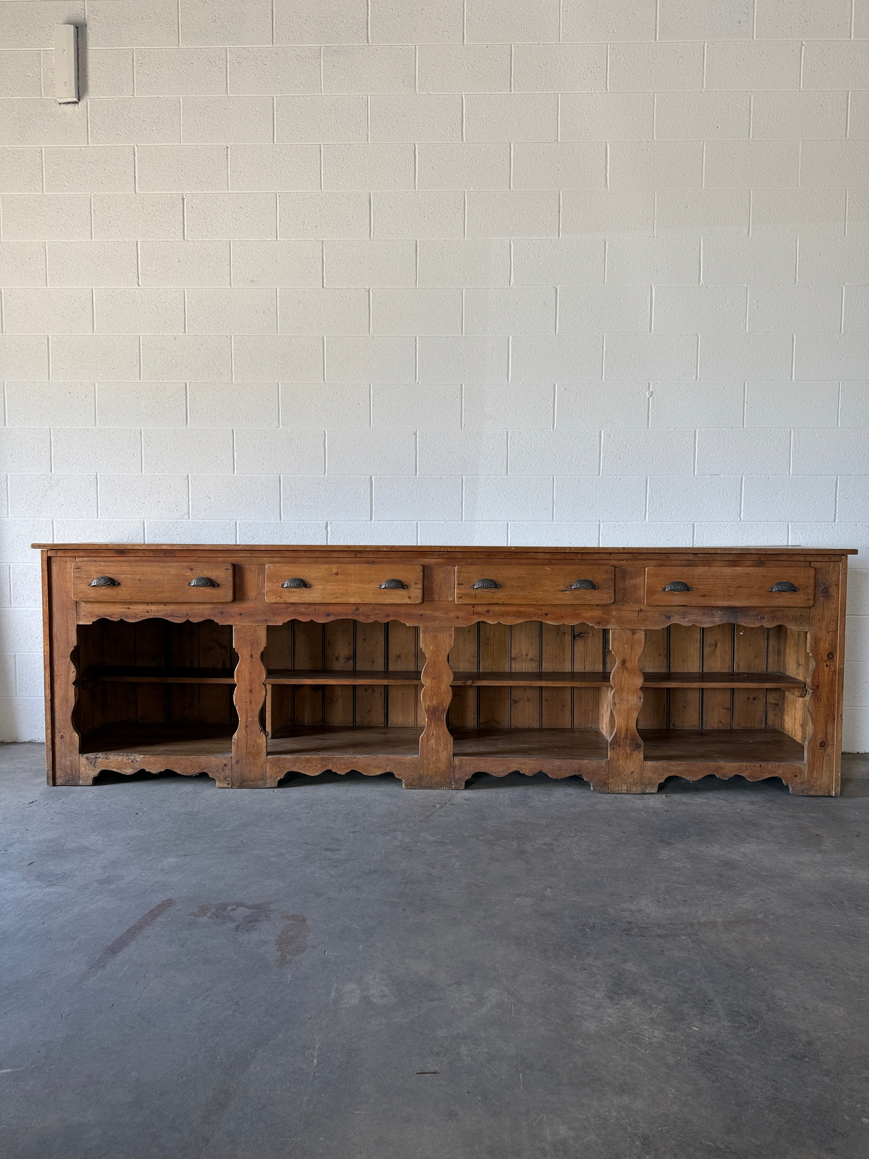 Antique pine fishmonger’s sideboard