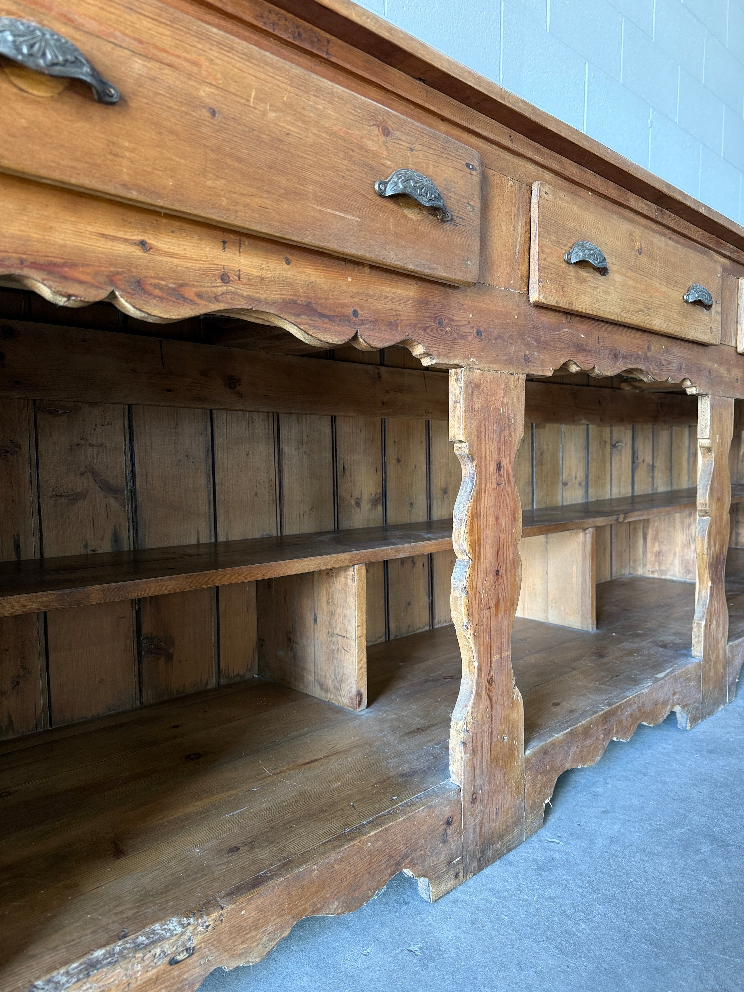 Antique pine fishmonger’s sideboard