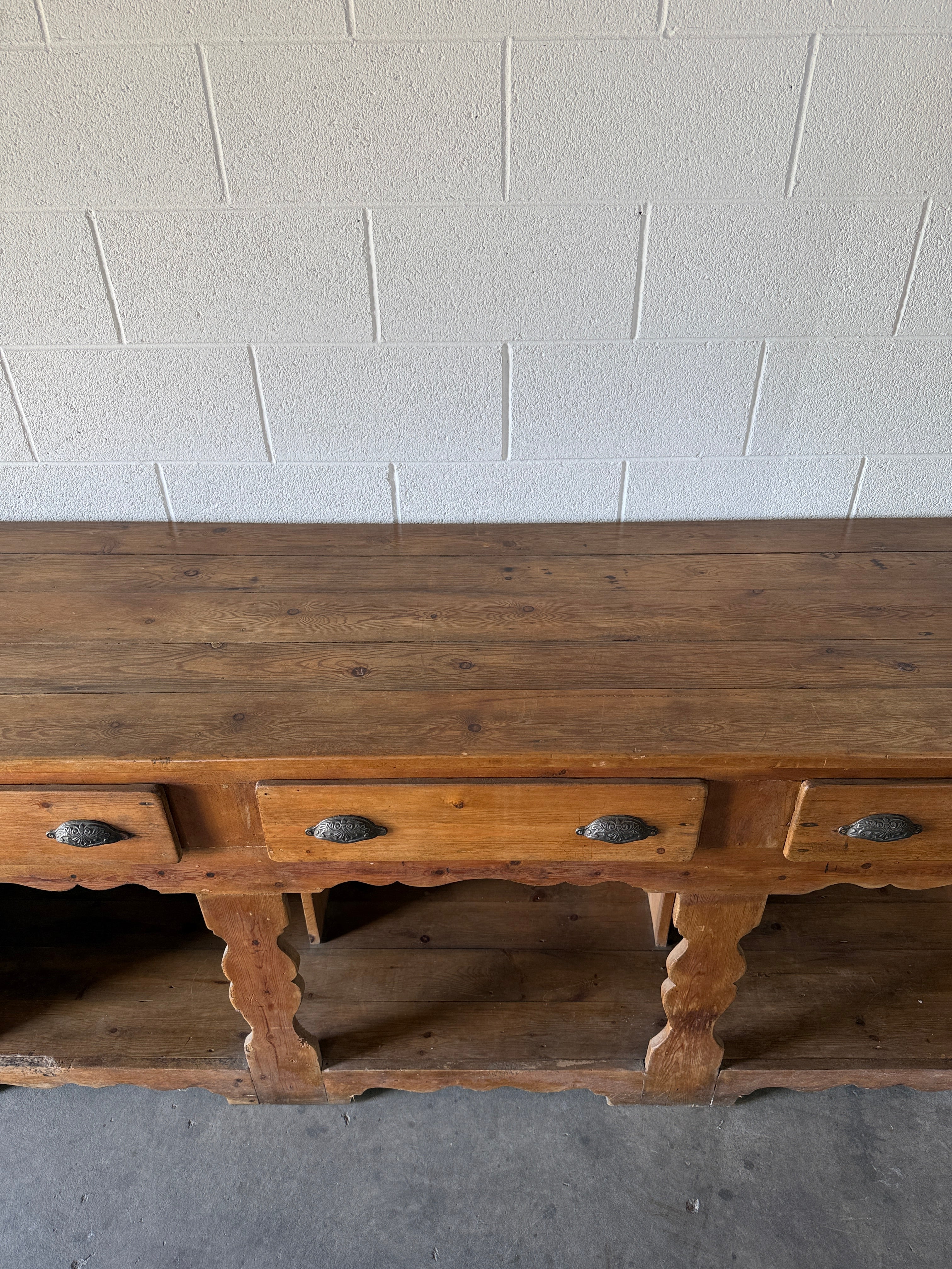 Antique pine fishmonger’s sideboard