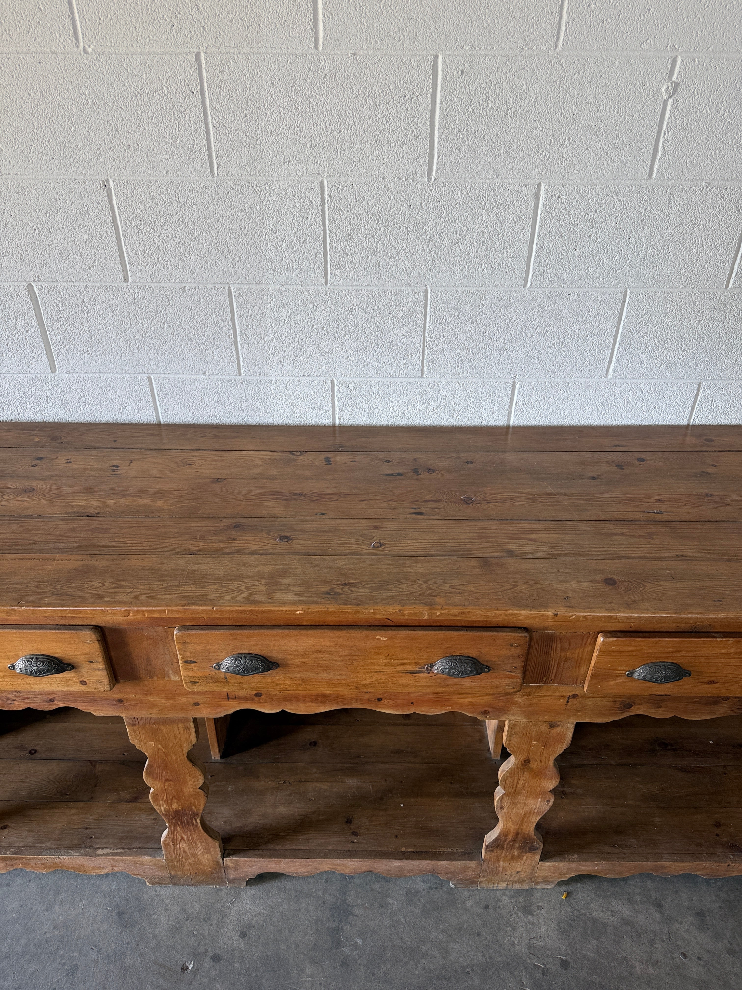 Antique pine fishmonger’s sideboard