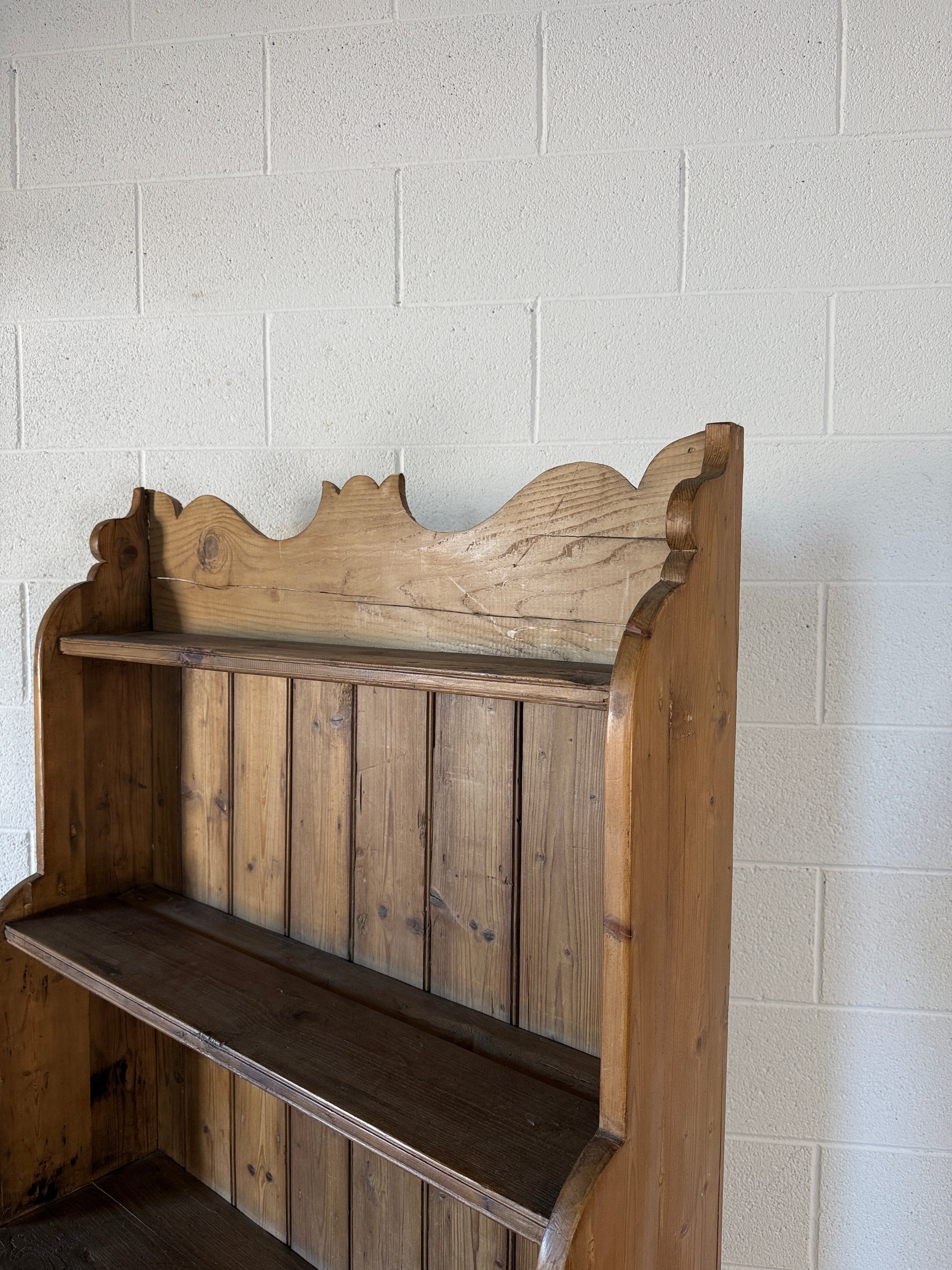 Decorative English Antique Pine Hutch