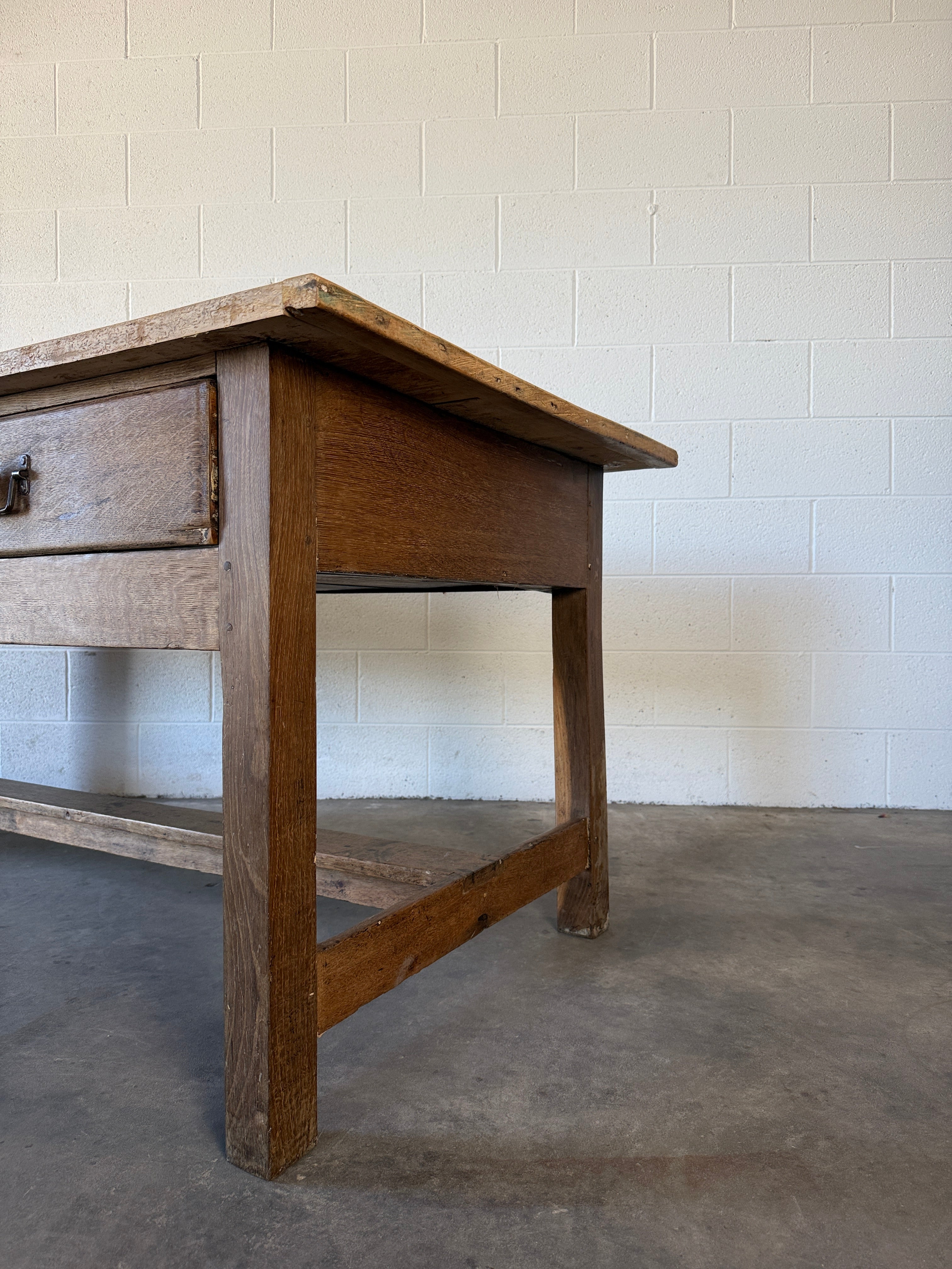 Antique English Oak and Sycamore Prep Table