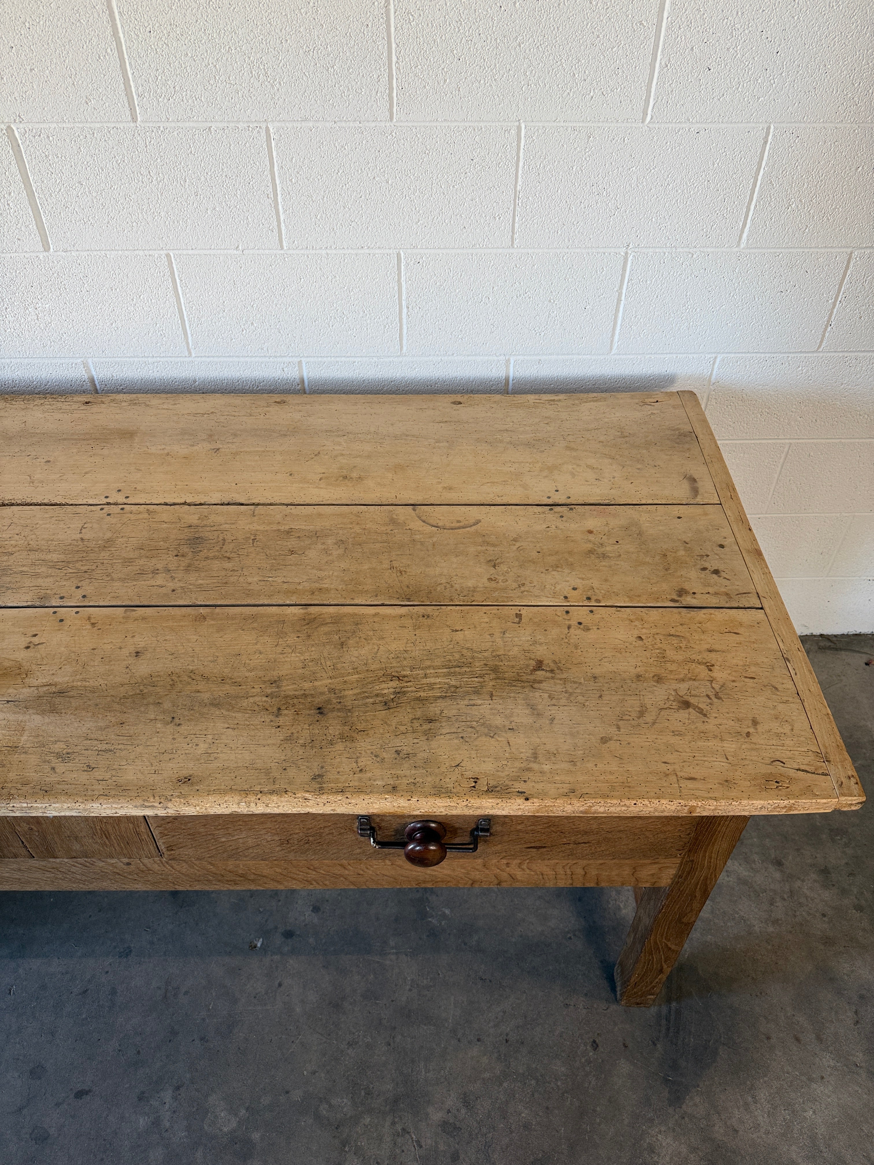 Antique English Oak and Sycamore Prep Table
