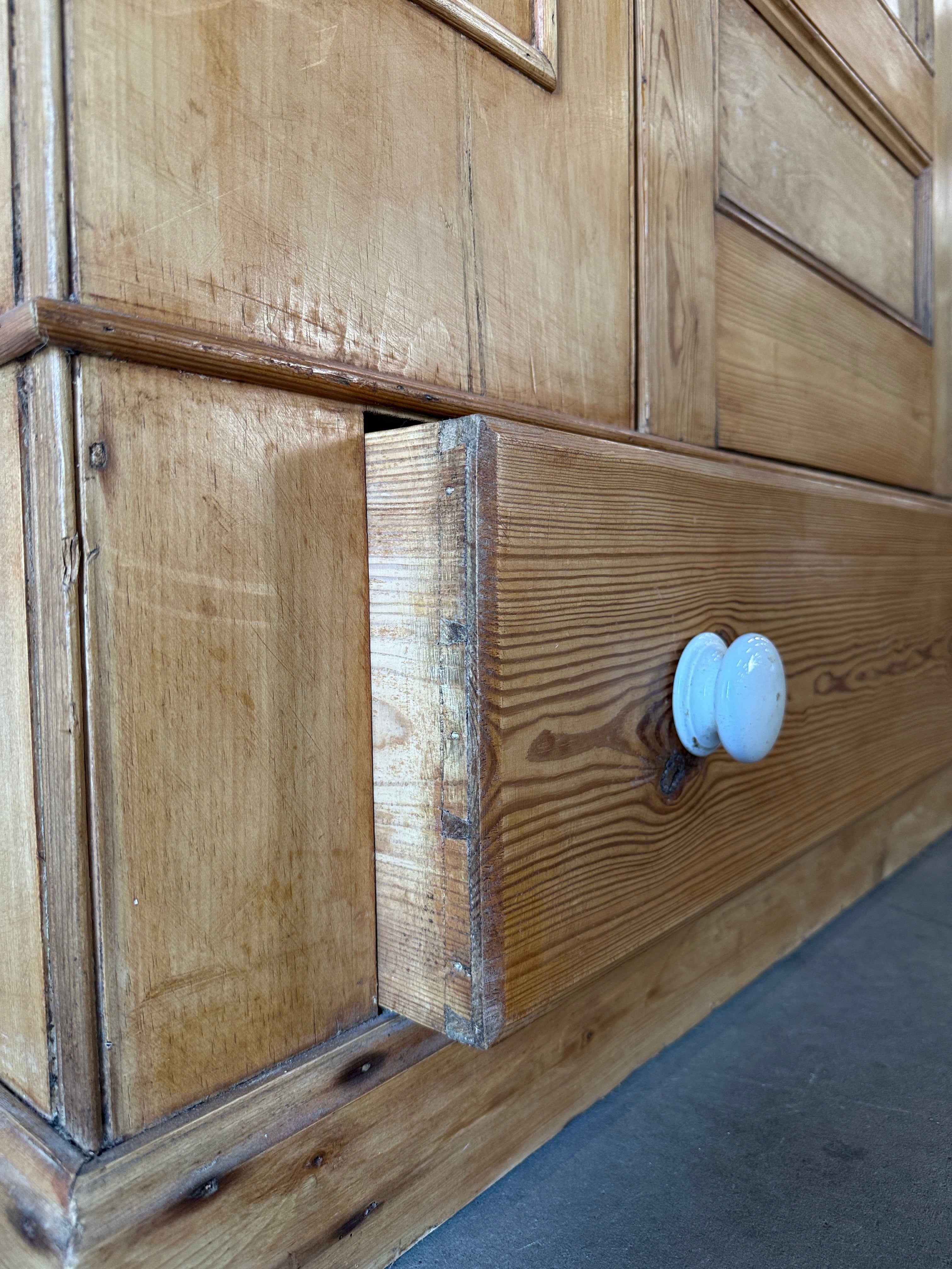 Single Antique Pine Wardrobe with one drawer