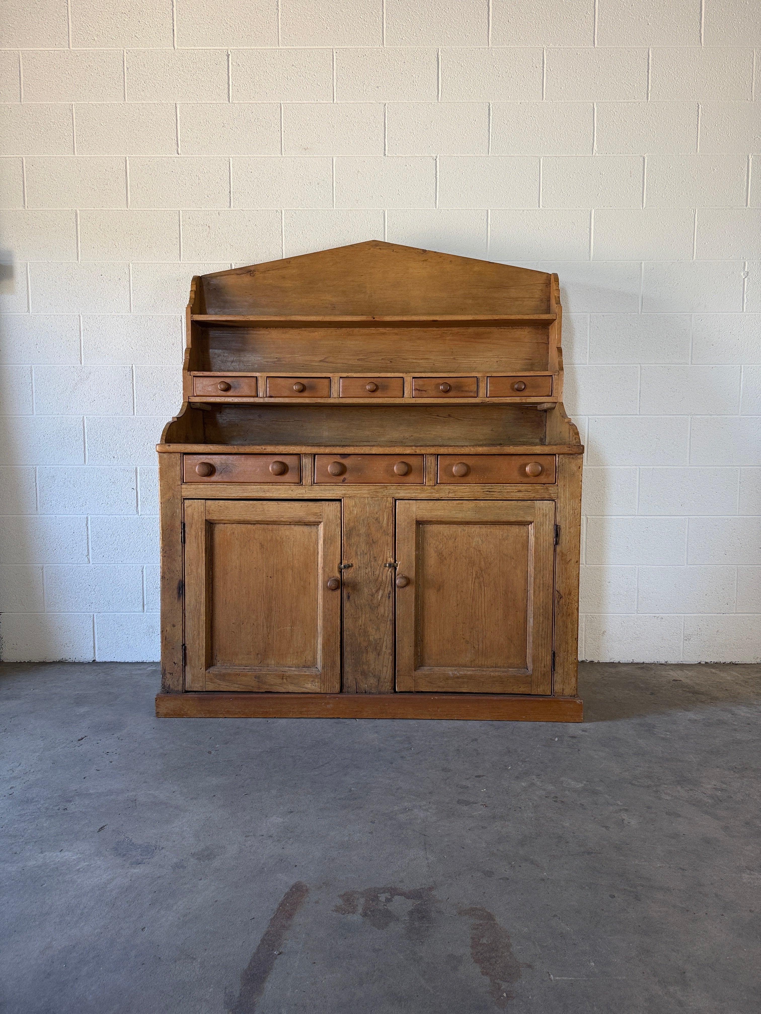 Antique Pine Sideboard with top rack