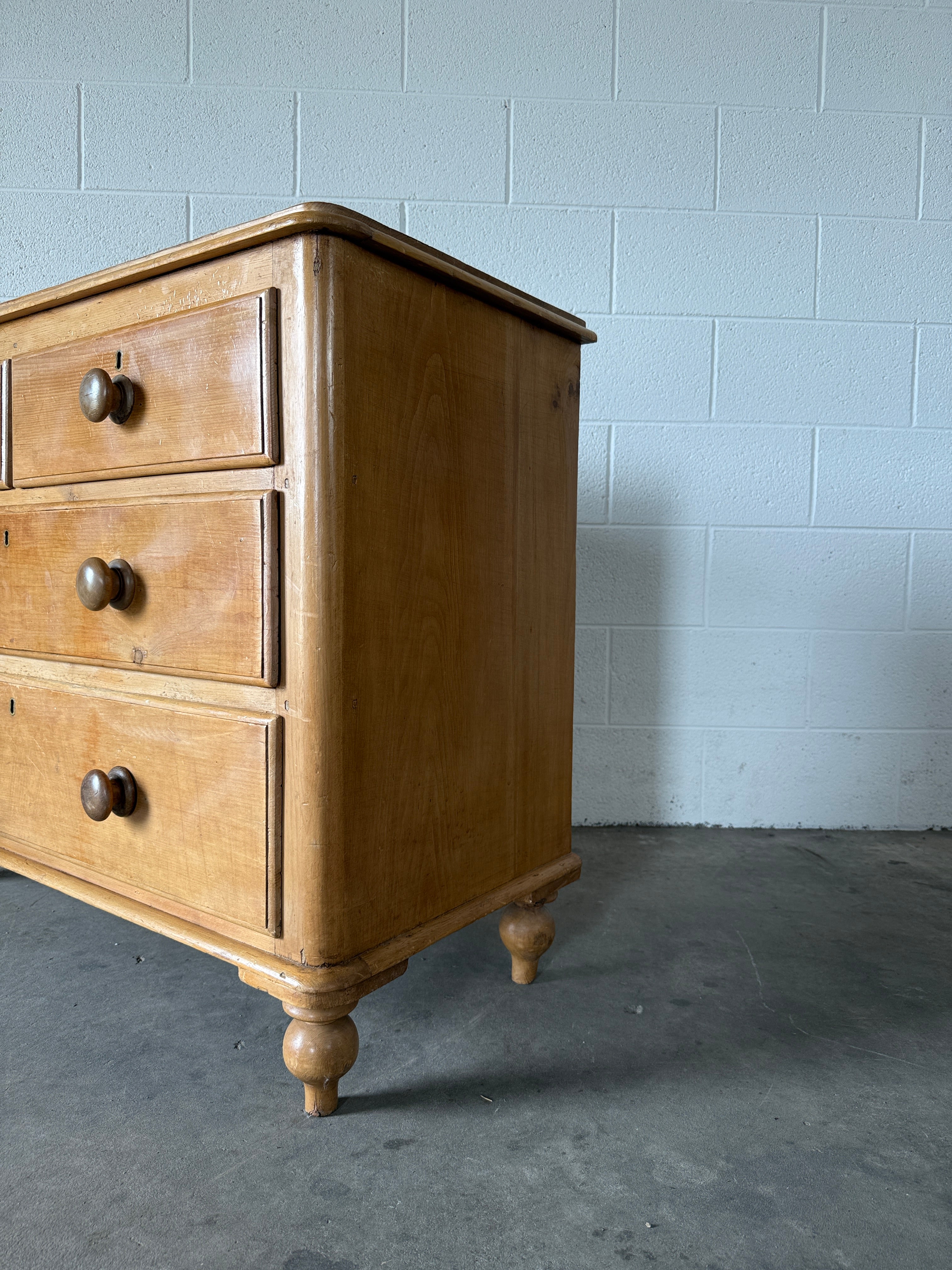 Darling Two over Two Antique Chest of Pine Drawers
