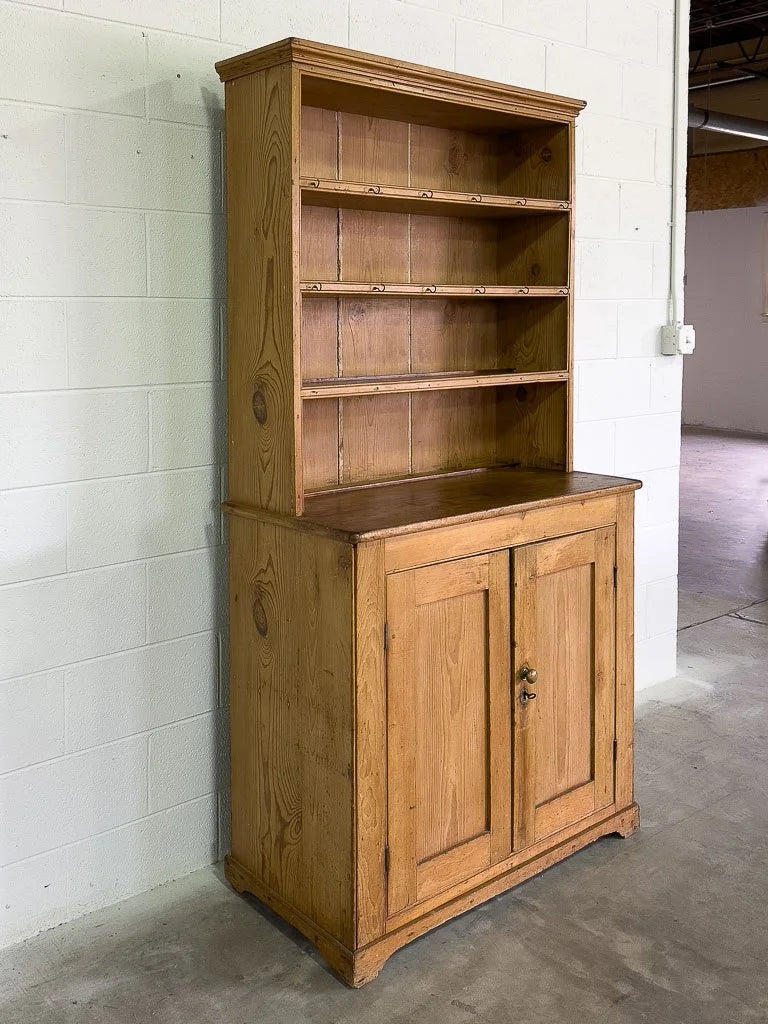 Narrow English pine kitchen dresser