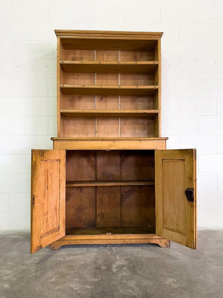 Narrow English pine kitchen dresser