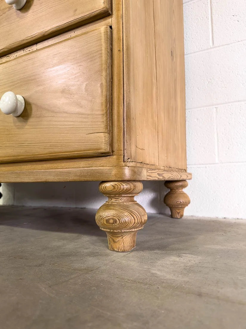 Substantial set of antique English pine drawers