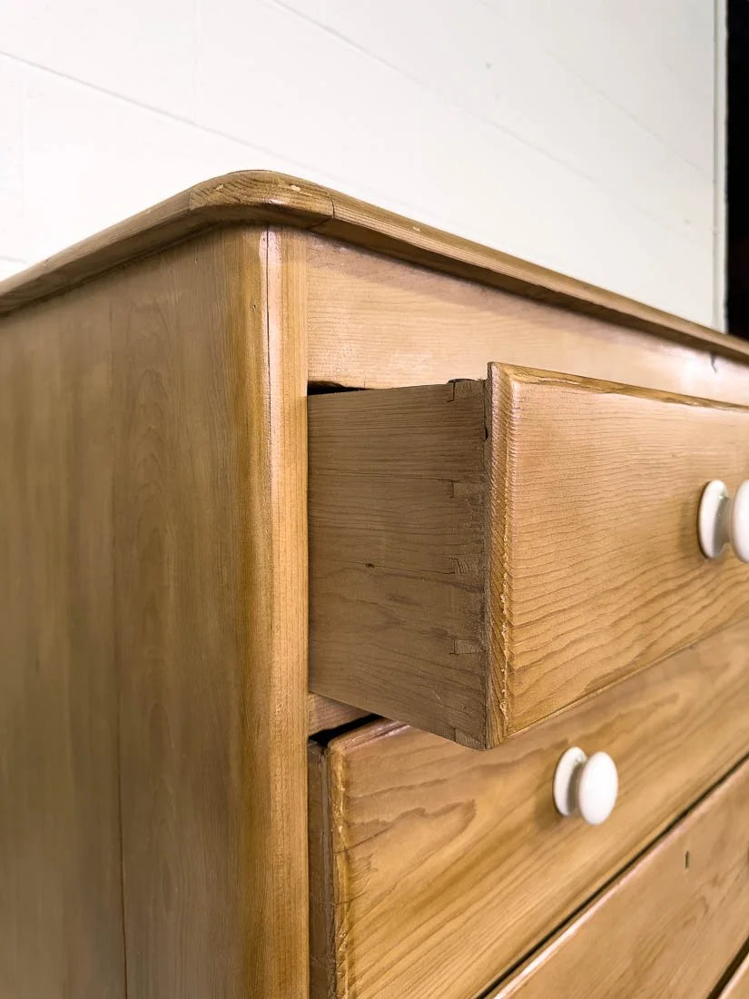 Substantial set of antique English pine drawers